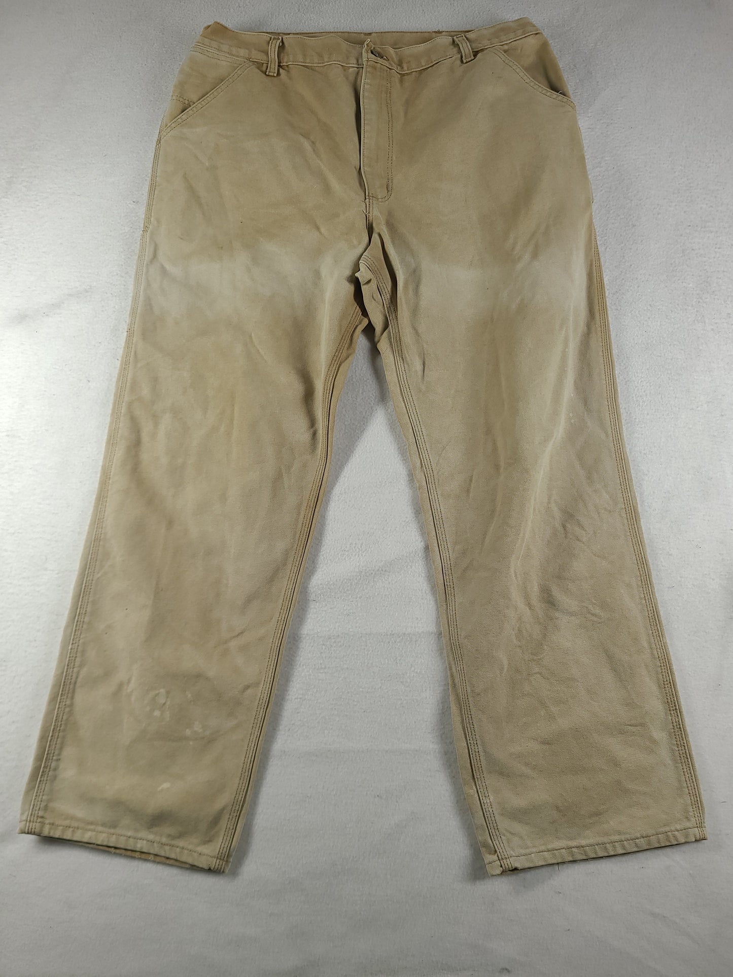 Carhartt Pants Workwear Beige Size 36 Adult Mens Denim Zip Fly