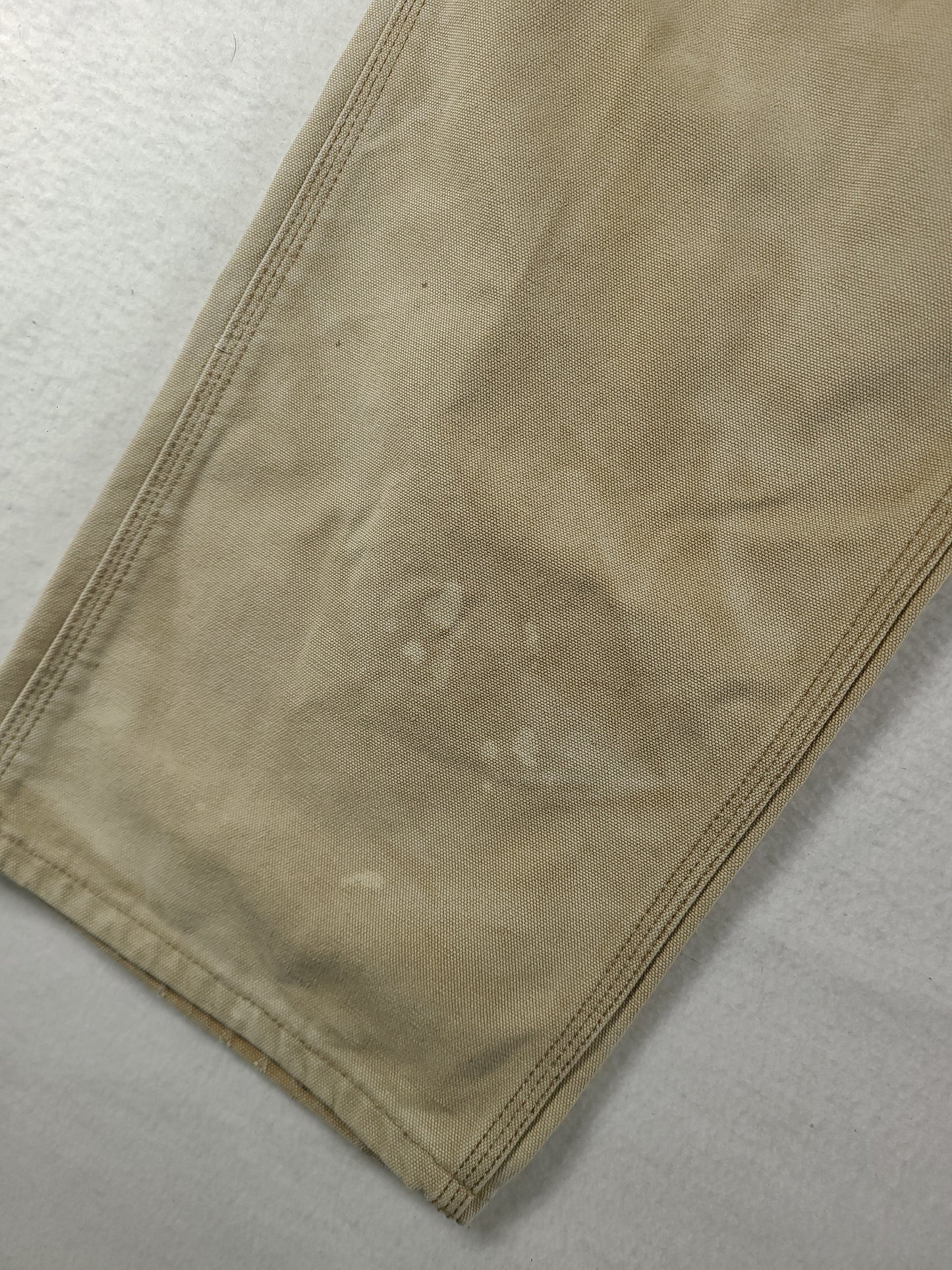 Carhartt Pants Workwear Beige Size 36 Adult Mens Denim Zip Fly