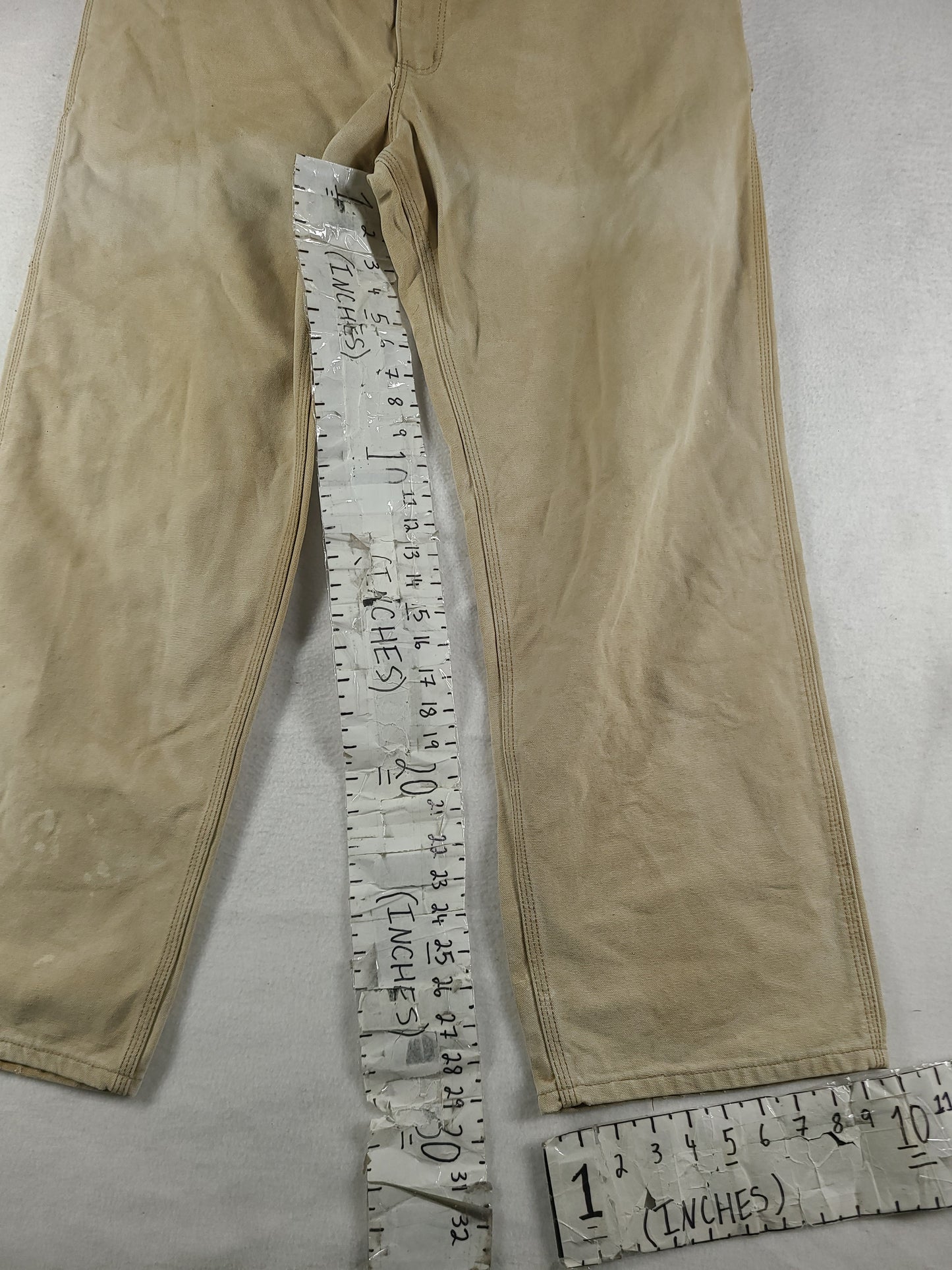 Carhartt Pants Workwear Beige Size 36 Adult Mens Denim Zip Fly