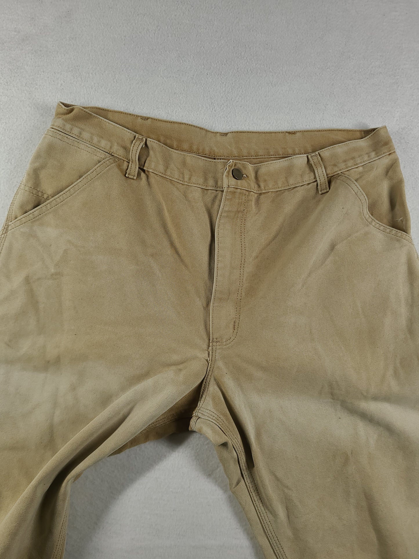 Carhartt Pants Workwear Beige Size 36 Adult Mens Denim Zip Fly