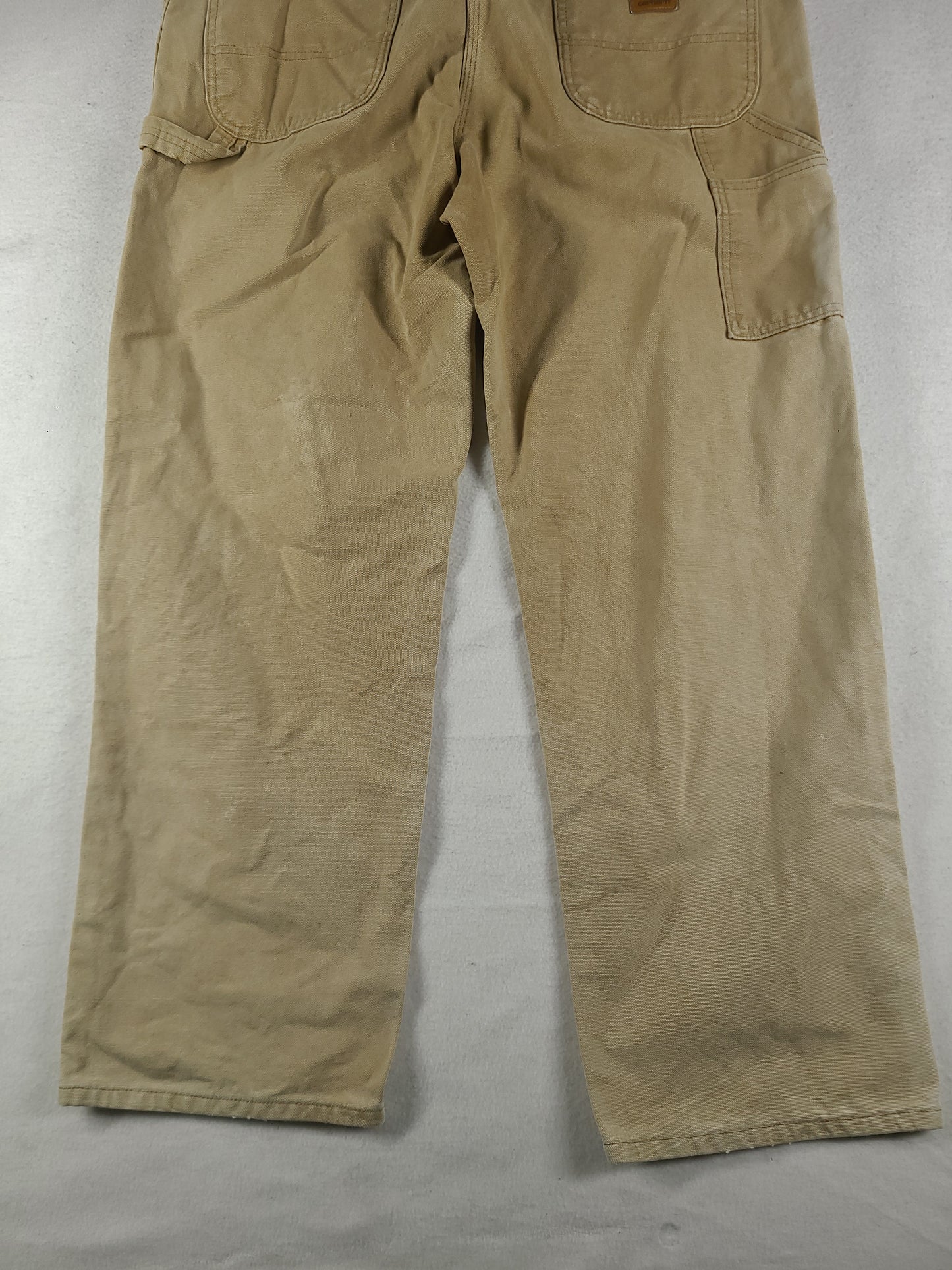 Carhartt Pants Workwear Beige Size 36 Adult Mens Denim Zip Fly