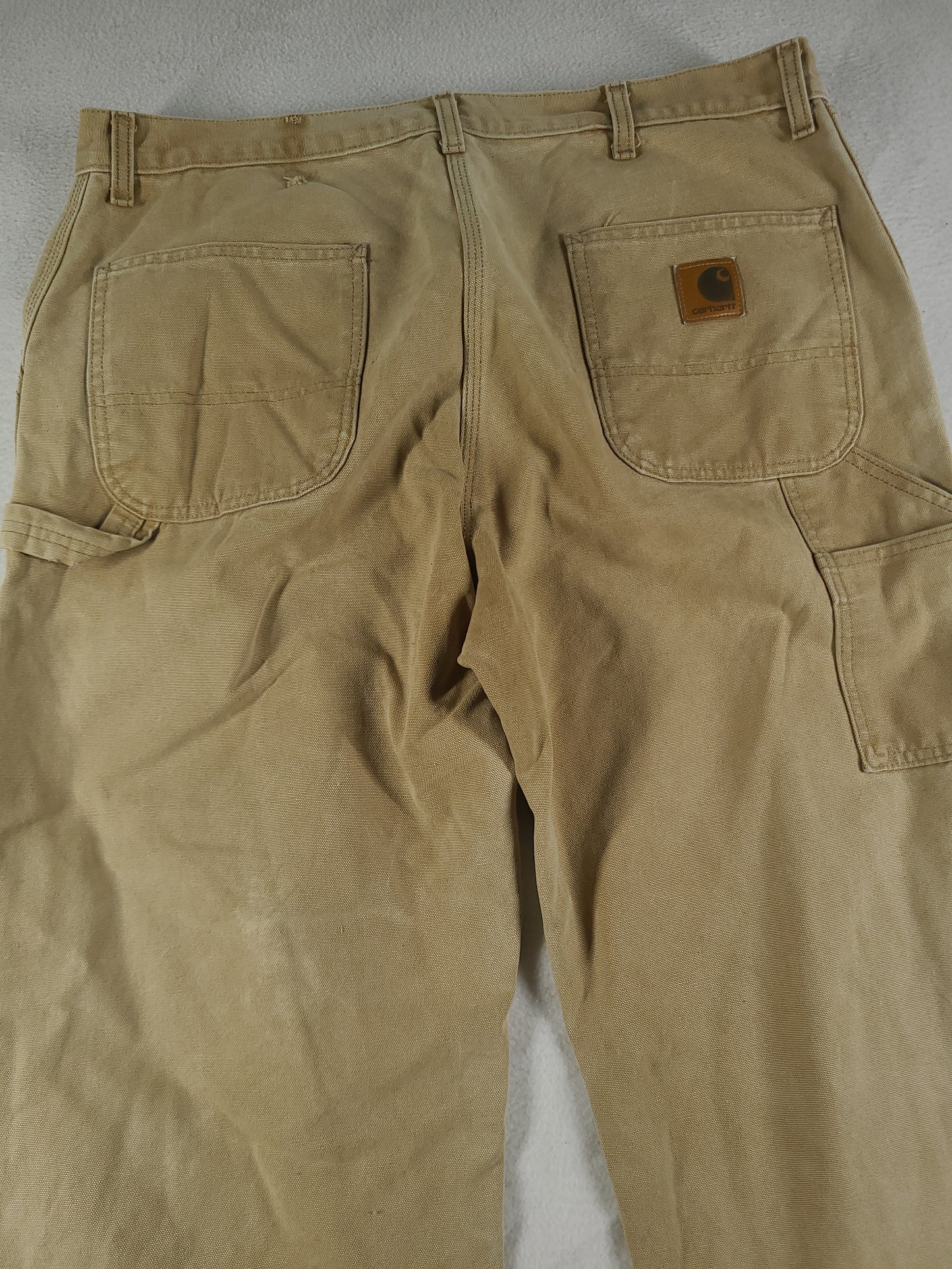 Carhartt Pants Workwear Beige Size 36 Adult Mens Denim Zip Fly