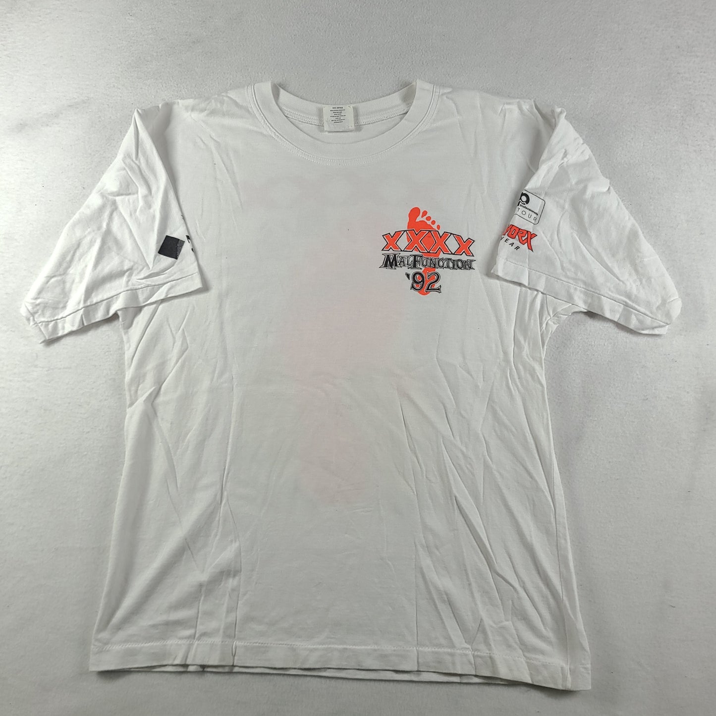 Vintage 1992 Malfunction Shirt Size L Surf White Gold Coast Adult Mens Tee