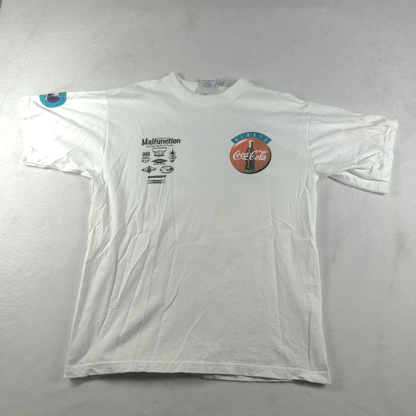 Vintage 1997 Malfunction Shirt Gold Coast Surf Competition Size L White Adult