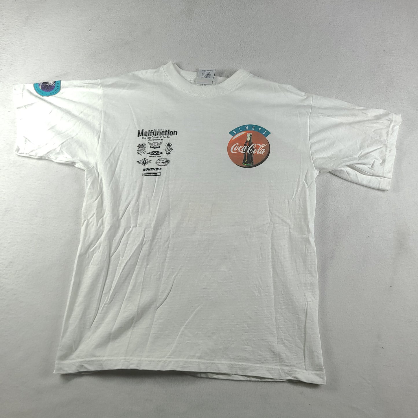 Vintage 1997 Malfunction Shirt Gold Coast Surf Competition Size L White Adult