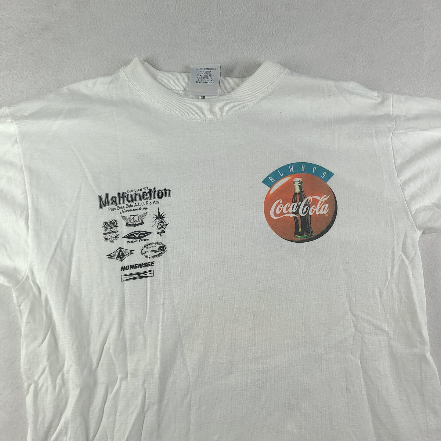 Vintage 1997 Malfunction Shirt Gold Coast Surf Competition Size L White Adult