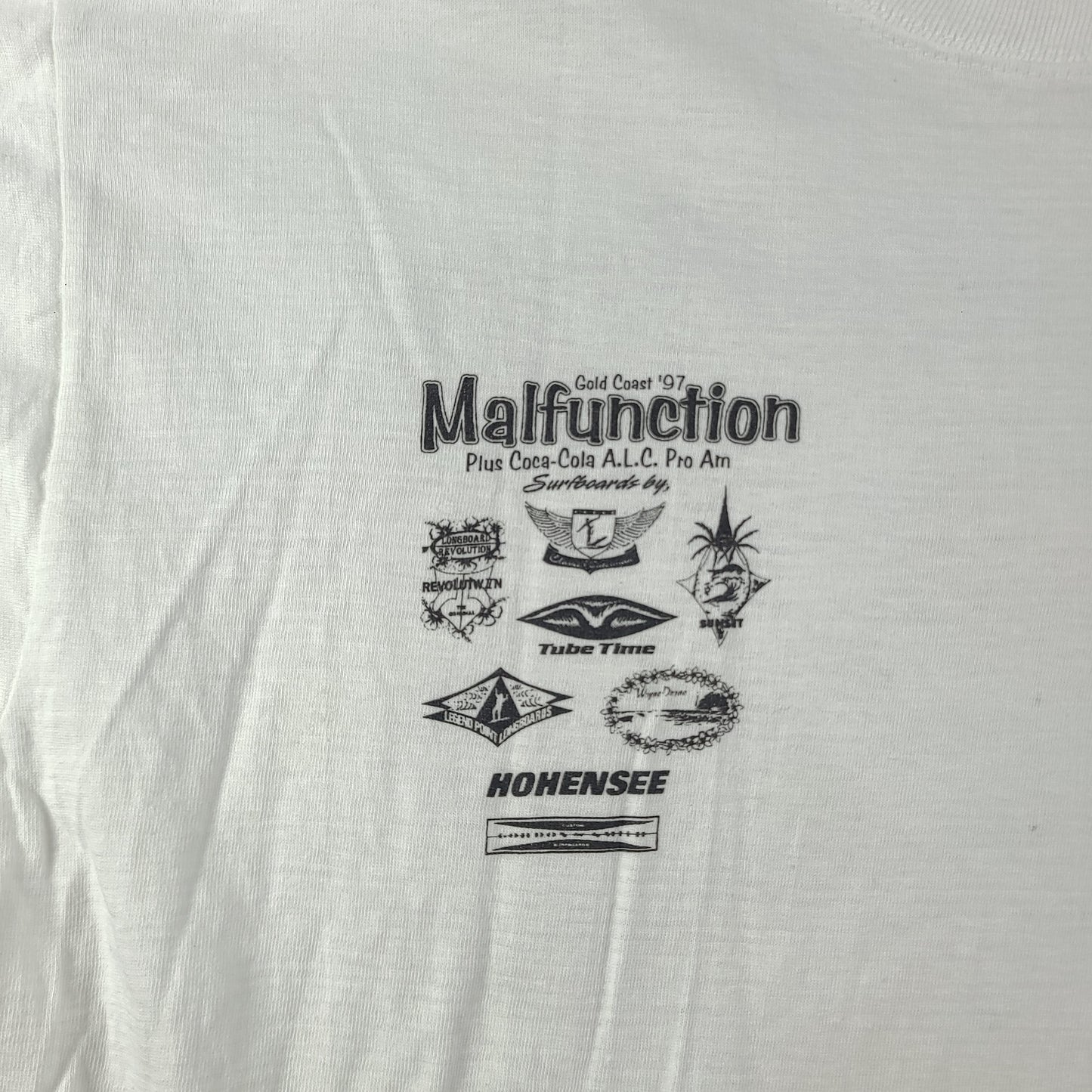 Vintage 1997 Malfunction Shirt Gold Coast Surf Competition Size L White Adult