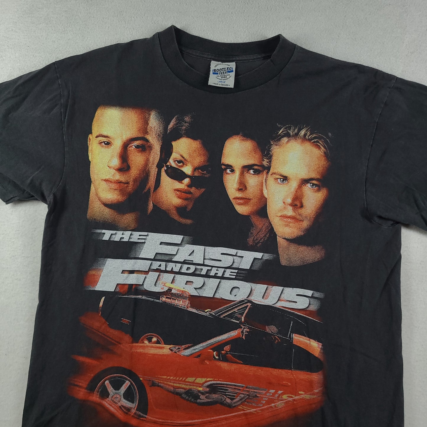 Fast and Furious Shirt Bootleg Short Sleeve Graphic Tee Black Size L Adult Mens