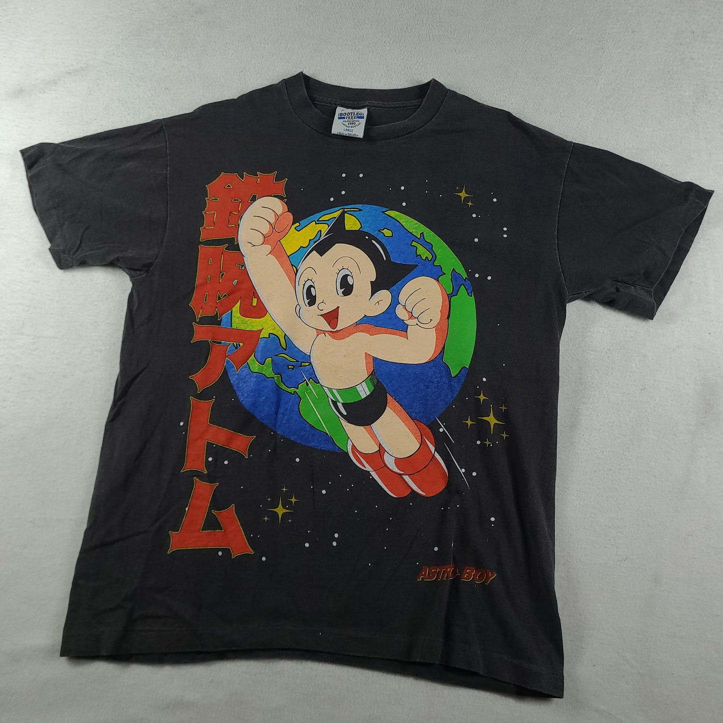 Astroboy Shirt Bootleg Short Sleeve Graphic Tee Black Size L