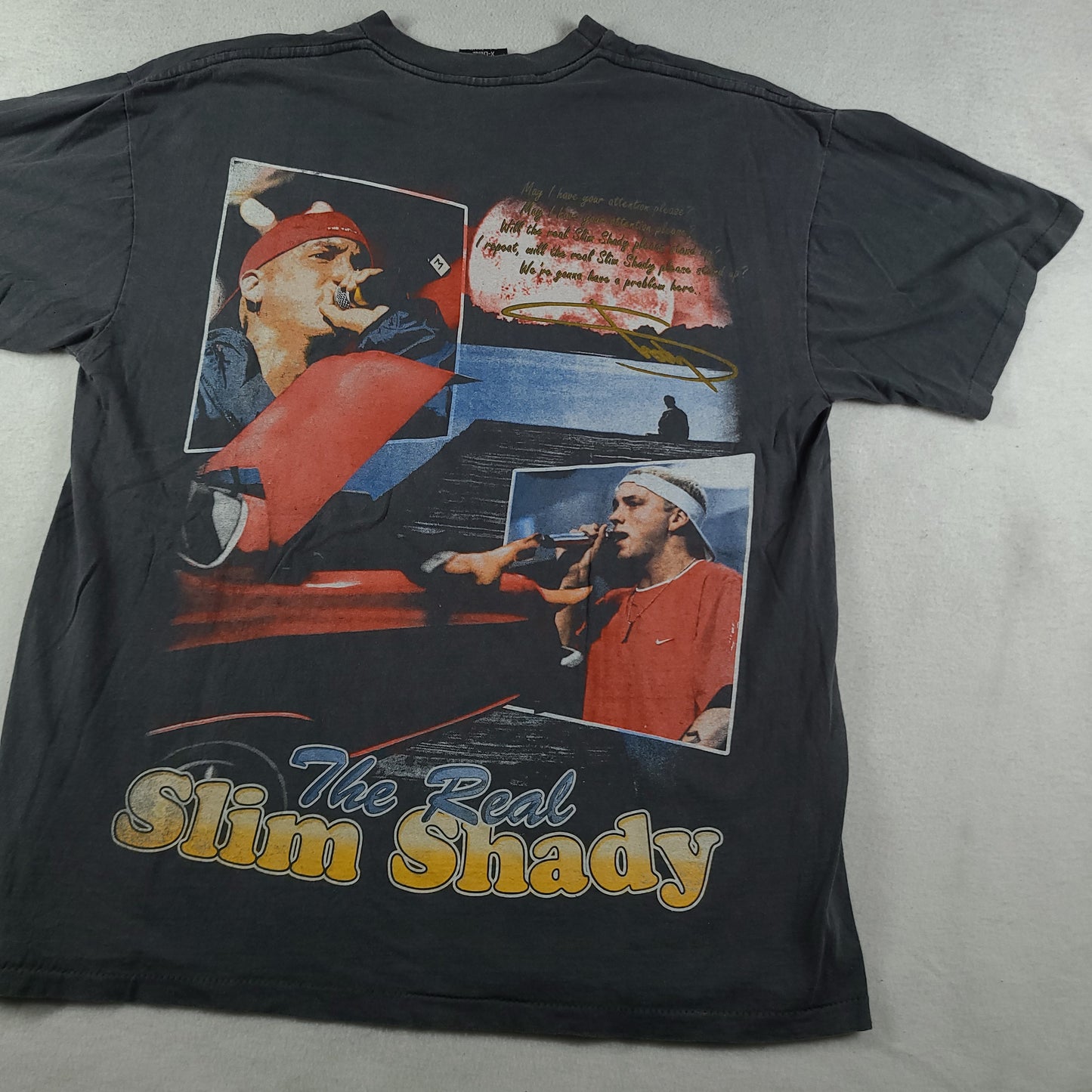 Eminem Shirt Bootleg Size XL Short Sleeve Graphic Tee Adult Slim Shady Rap Tee