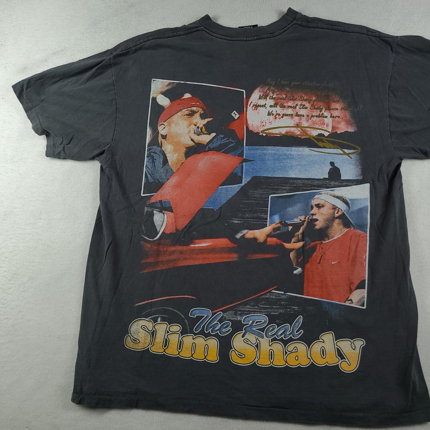 Eminem Shirt Bootleg Size XL Short Sleeve Graphic Tee Adult Slim Shady Rap Tee