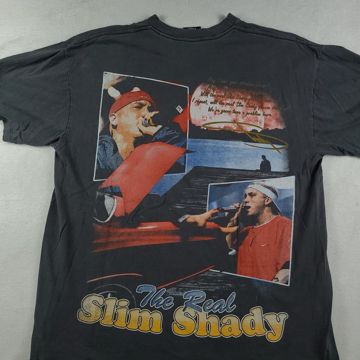 Eminem Shirt Bootleg Size XL Short Sleeve Graphic Tee Adult Slim Shady Rap Tee