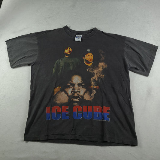 Ice Cube Shirt Bootleg Size XL Rap Tee Black Grey Short Sleeve Graphic