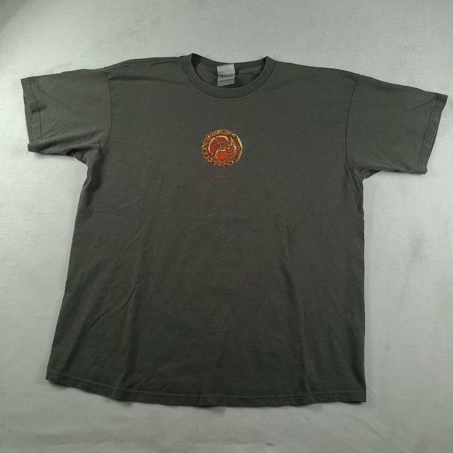 Vintage Nike Shirt Size XL Made in USA Red Dragon Chinese Lucky Grey