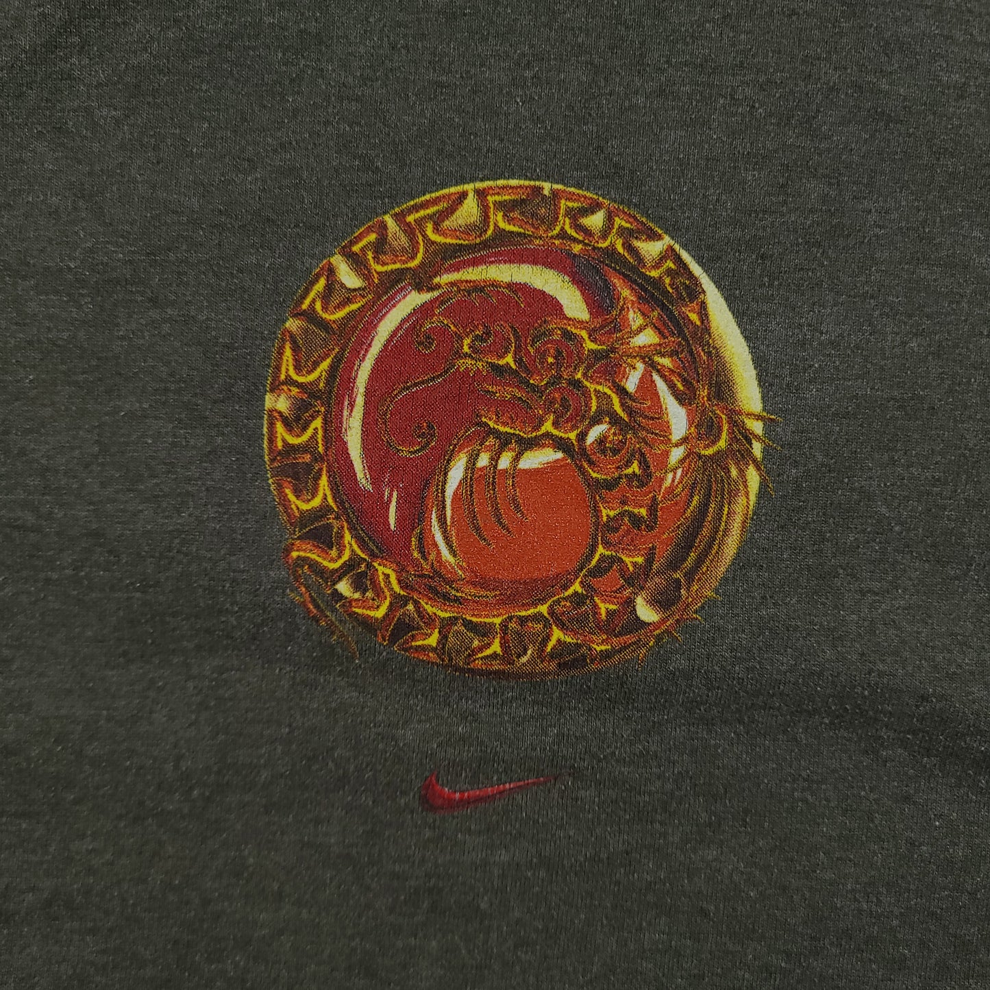 Vintage Nike Shirt Size XL Made in USA Red Dragon Chinese Lucky Grey