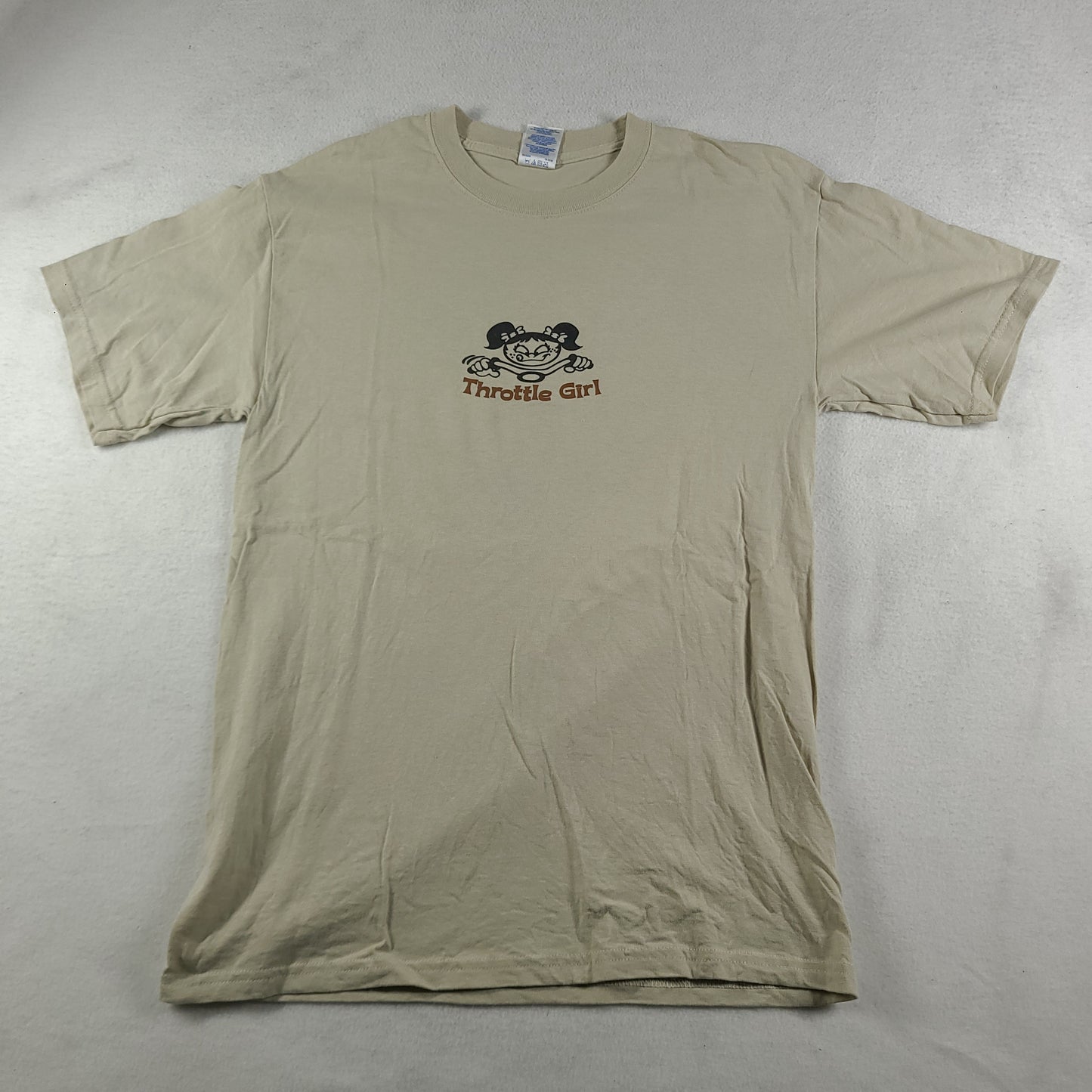 Throttle Girl Shirt Gildan Size M Grey Short Sleeve Adult Centerville Utah