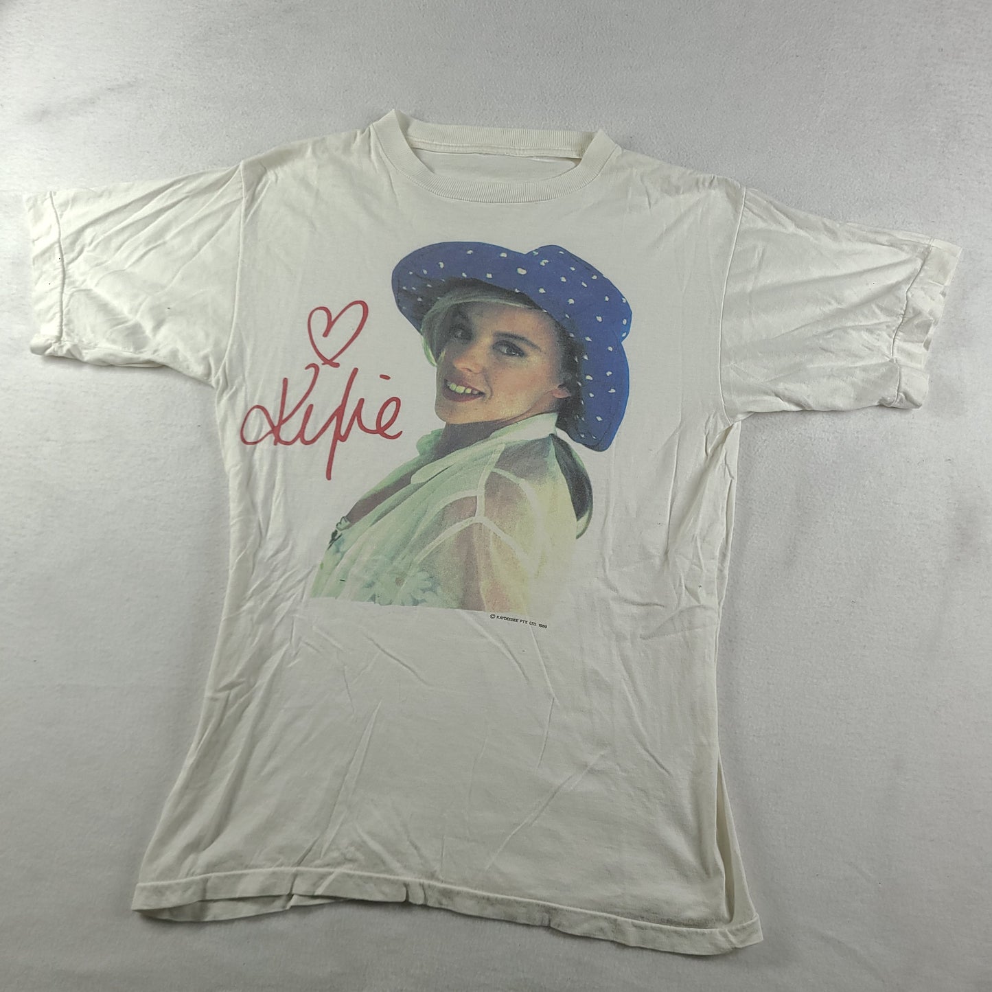 Vintage 1989 Kylie Minogue Shirt Size S / M Adult Graphic Tee White