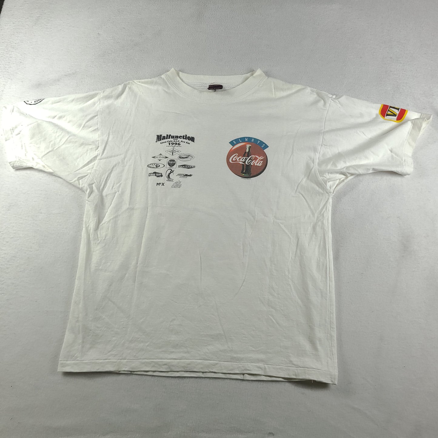 Vintage 1996 Malfunction Shirt Size L Short Sleeve Graphic Tee Adult Casual