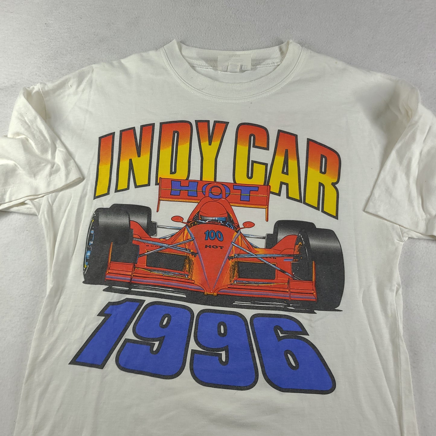 Vintage 1996 Indy Car Shirt White Size 2XL Adult Casual Tee Racing Made in Australia