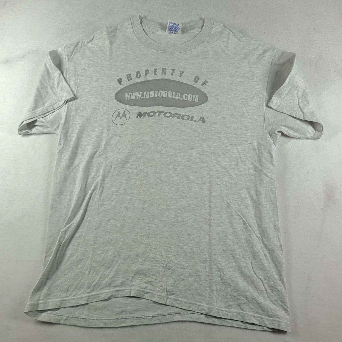 Vintage Motorola Shirt Size XL Grey Short Sleeve Graphic Tee Hanes Y2K Mobile Phone