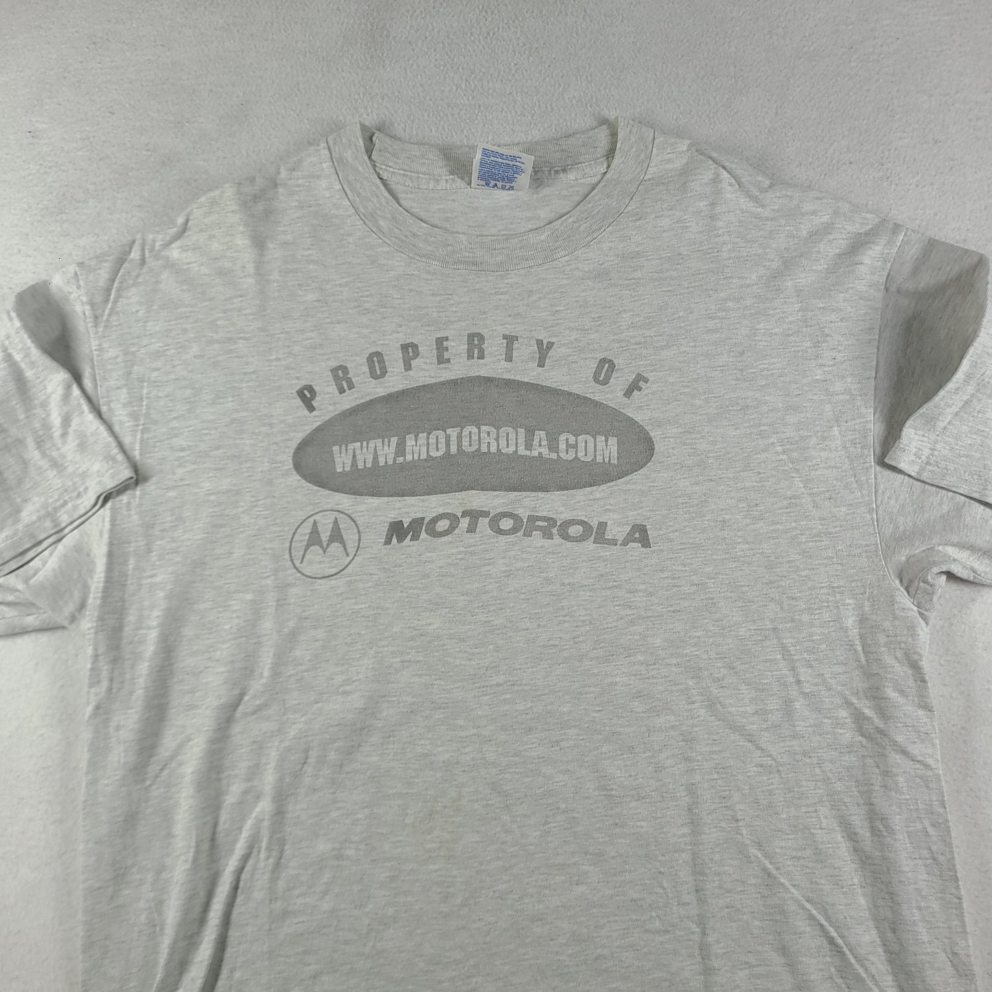 Vintage Motorola Shirt Size XL Grey Short Sleeve Graphic Tee Hanes Y2K Mobile Phone