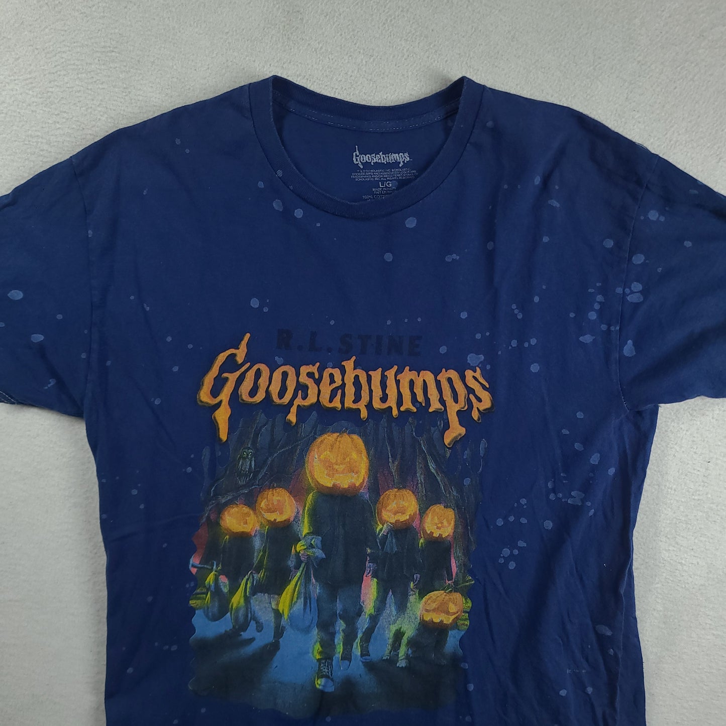 Goosebumps Shirt Size L Halloween Graphic Tee Jack Lanterns RL Stine