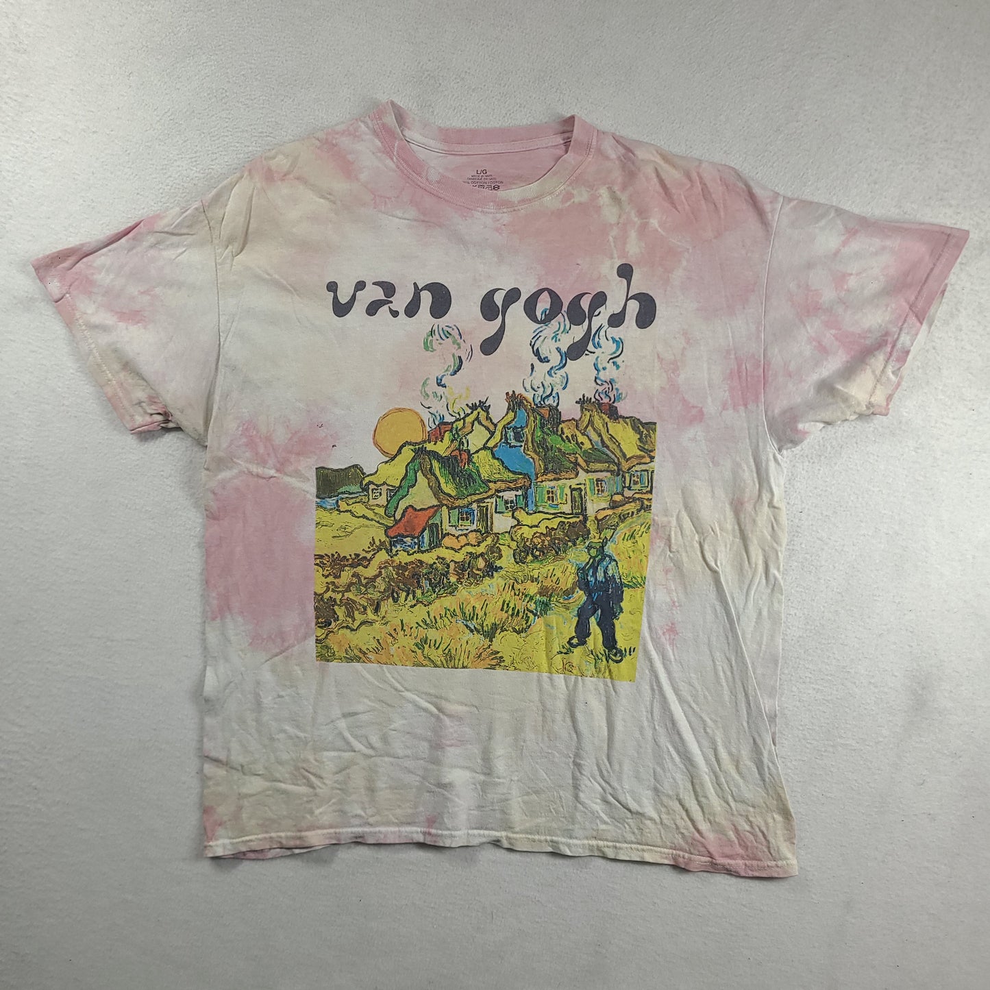 Van Gogh Shirt Size L Pink Fine Art Artist Short Sleeve Graphic Tee