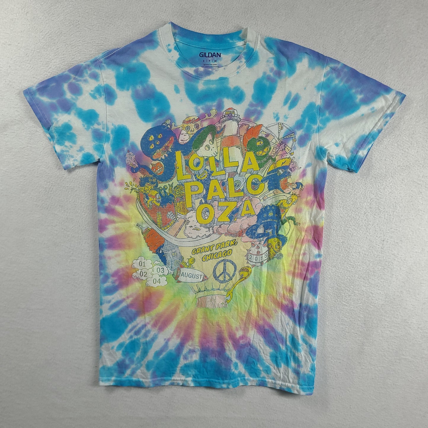 Lollapalooza Shirt Size S Festival Blue 2019 Chicago Ariana Grande Childish Gambino Flume