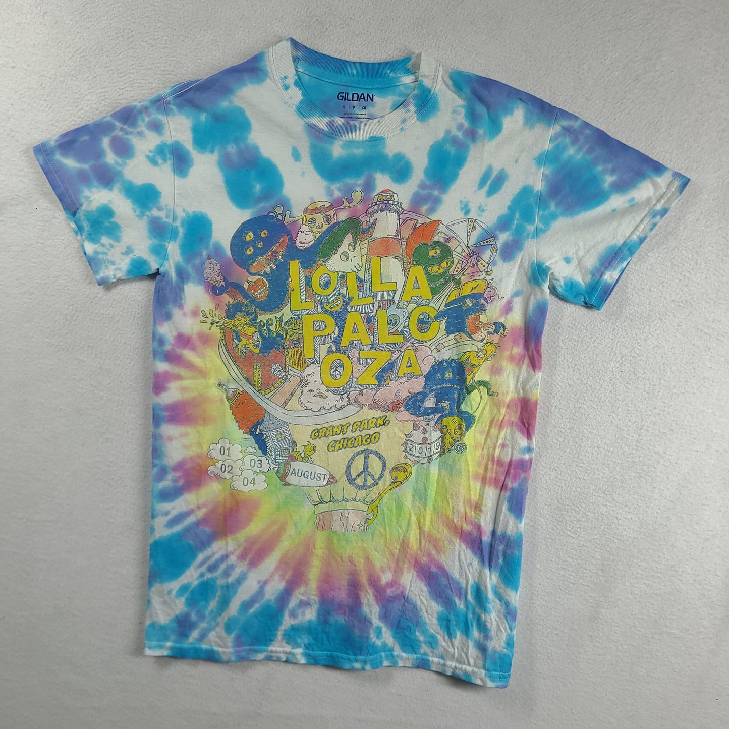 Lollapalooza Shirt Size S Festival Blue 2019 Chicago Ariana Grande Childish Gambino Flume
