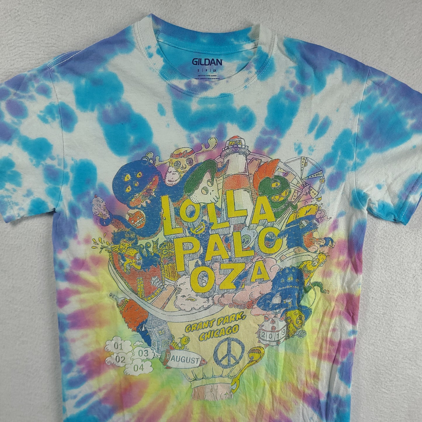 Lollapalooza Shirt Size S Festival Blue 2019 Chicago Ariana Grande Childish Gambino Flume