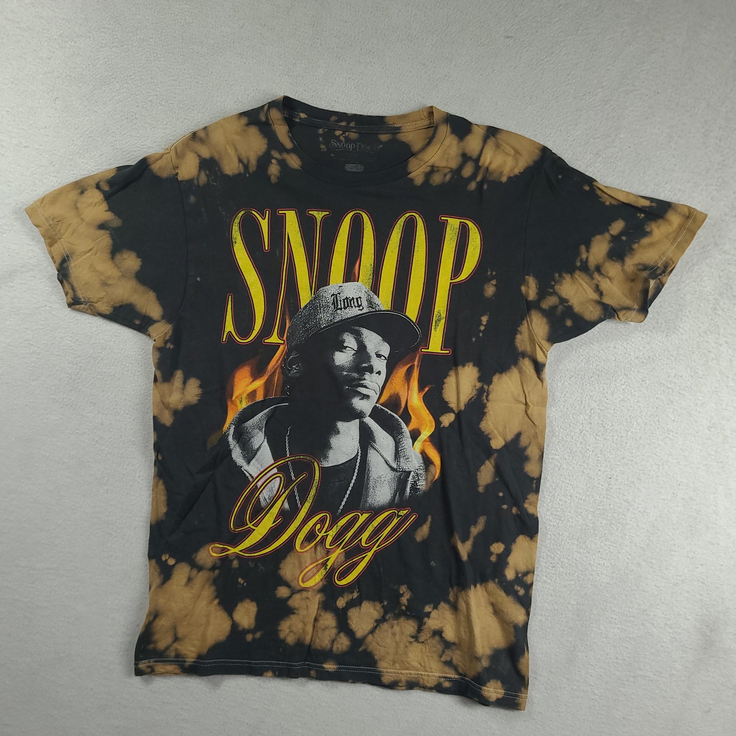 Snoop Dogg Shirt Size M Orange Black Tie Dye Short Sleeve Graphic Tee