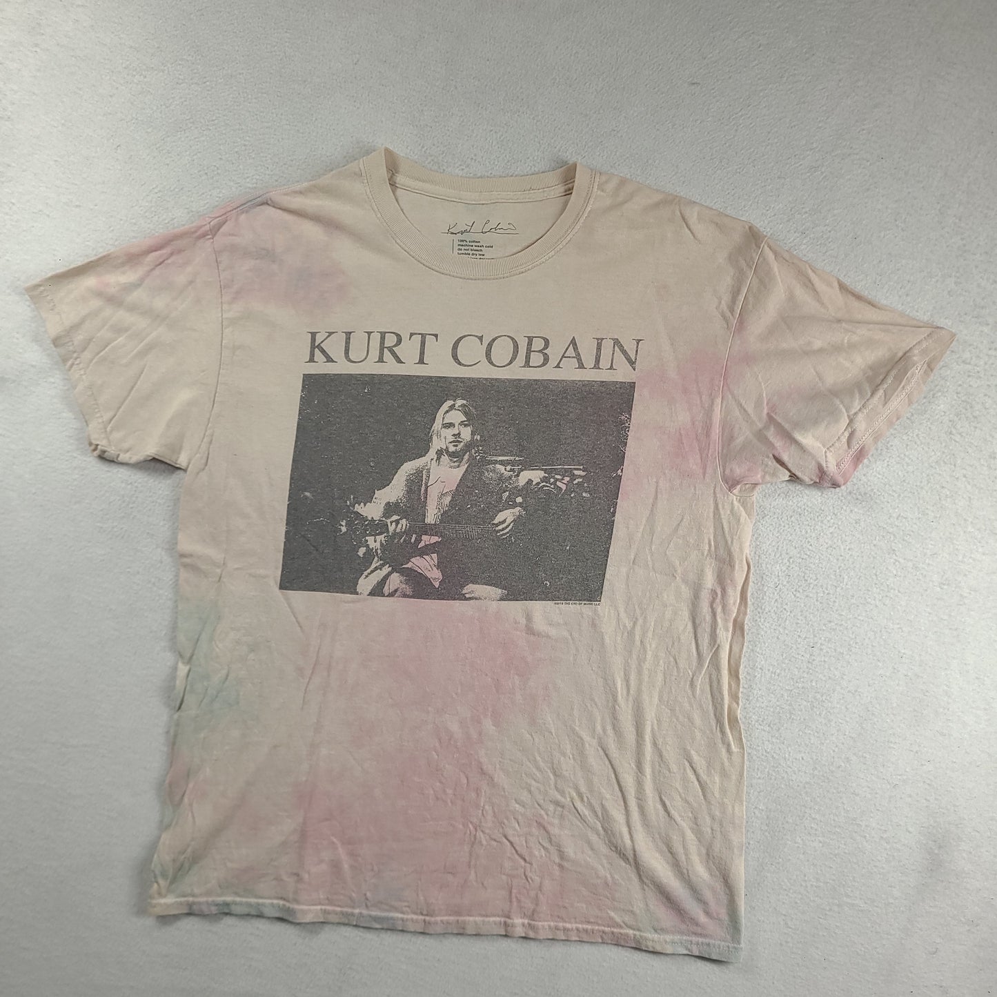 Kurt Cobain Shirt Size L Grey Short Sleeve Graphic Tee Adult Casual
