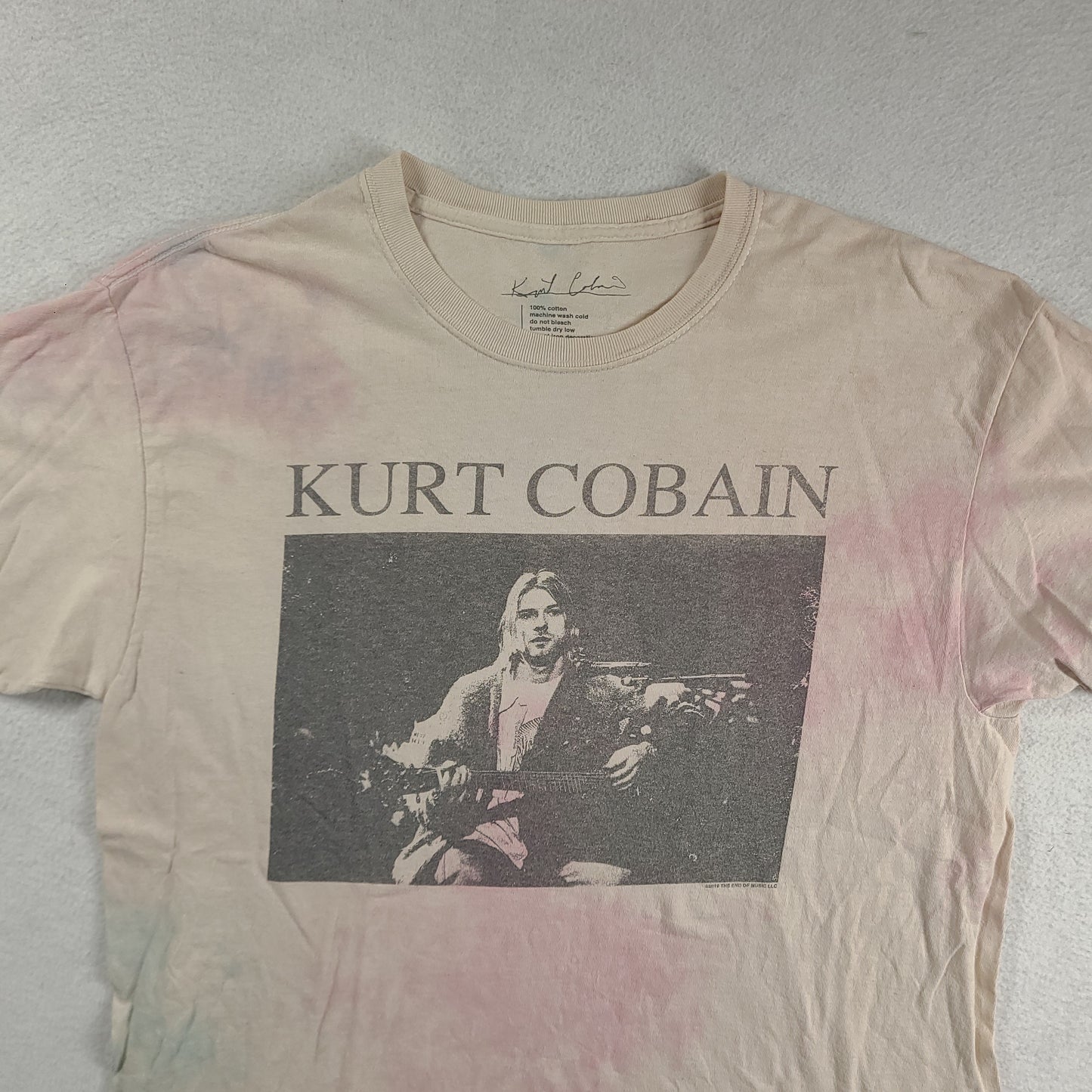 Kurt Cobain Shirt Size L Grey Short Sleeve Graphic Tee Adult Casual