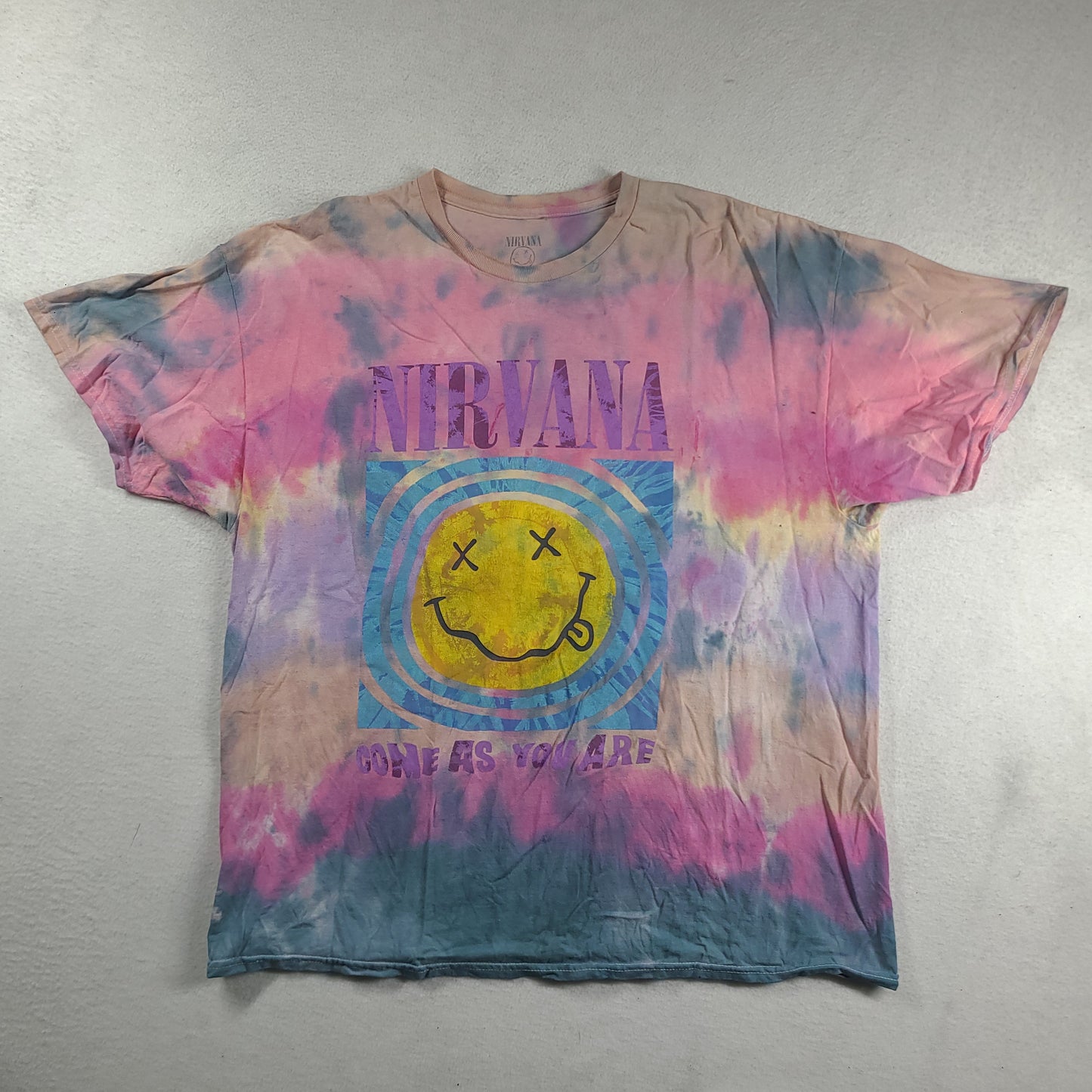 Nirvana Shirt Pink Size 2XL Come as You Are Graphic Tee Adult Casual Cotton