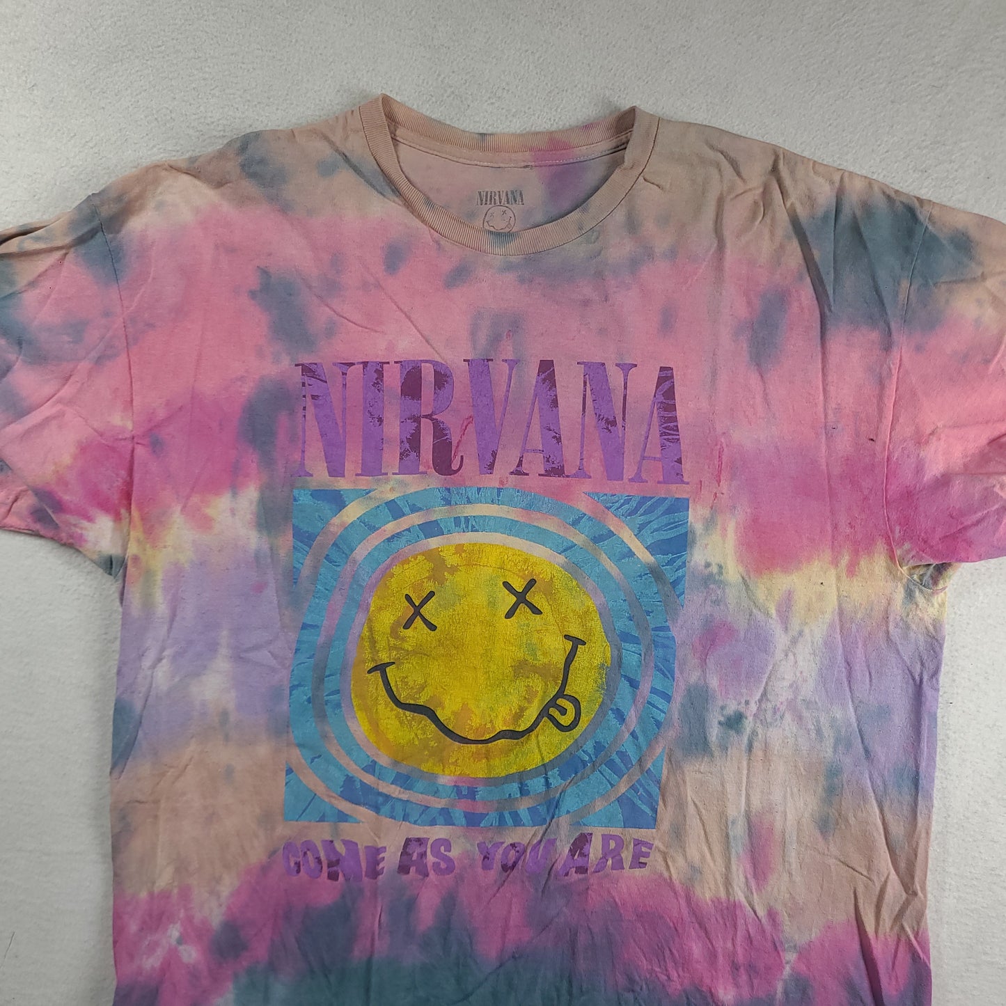 Nirvana Shirt Pink Size 2XL Come as You Are Graphic Tee Adult Casual Cotton
