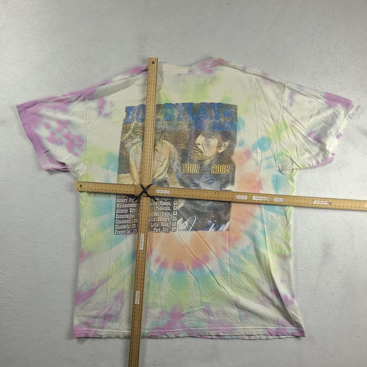 Bob Dylan Shirt Size XL Fruit of the Loom 2008 Tour Short Sleeve Graphic Tee Adult Casual