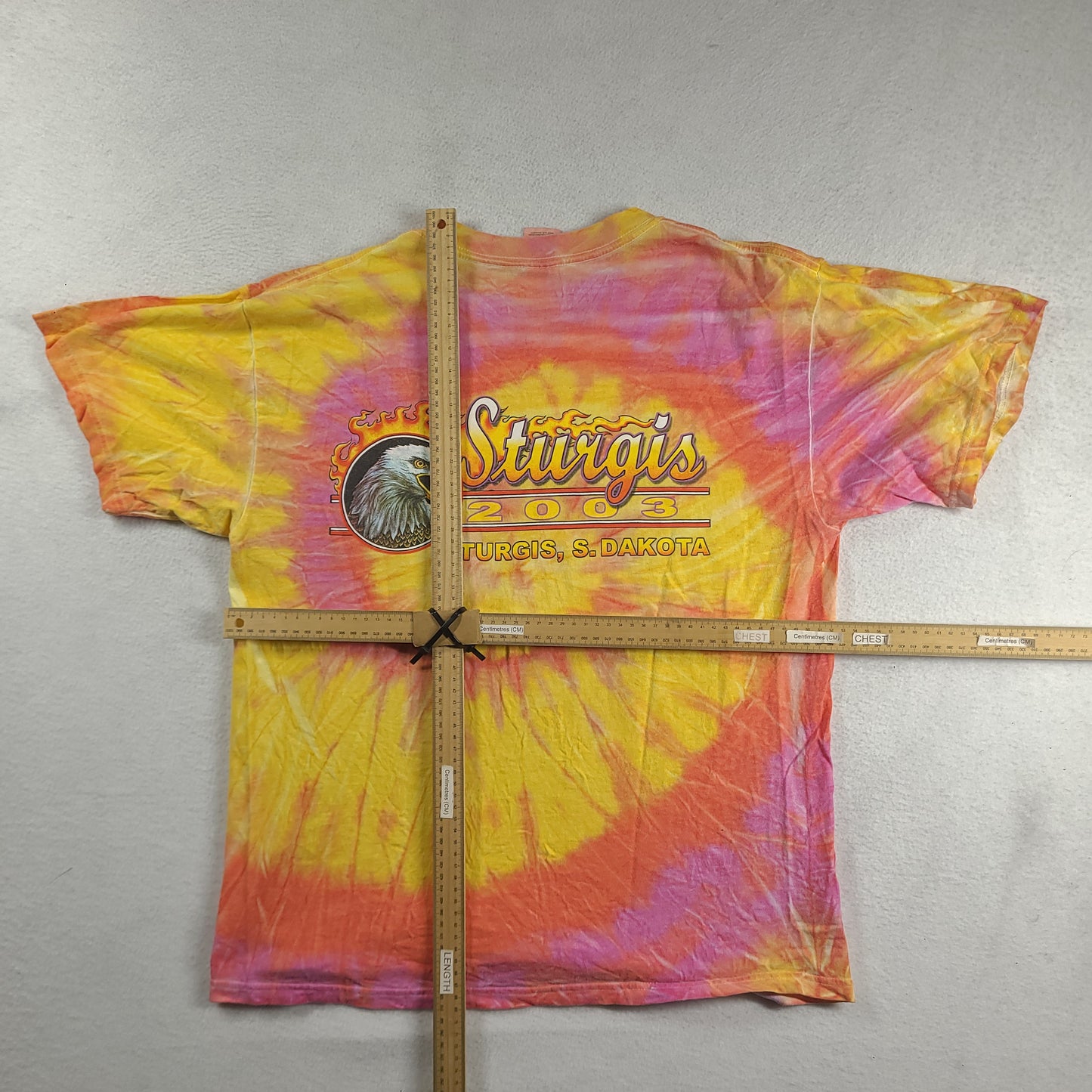 Sturgis Shirt 2003 Size L Cotton Red Orange Pink Short Sleeve Graphic Tee