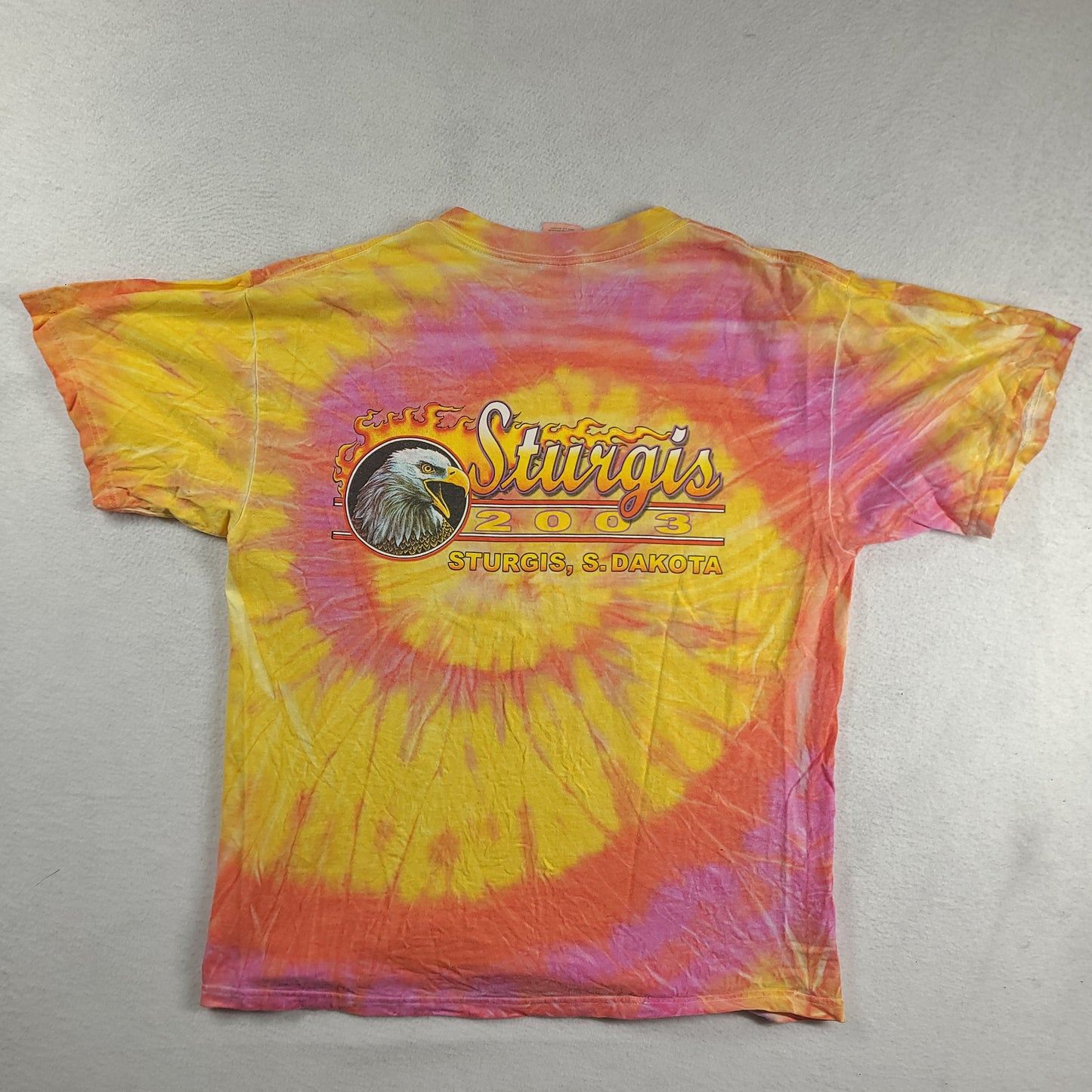 Sturgis Shirt 2003 Size L Cotton Red Orange Pink Short Sleeve Graphic Tee