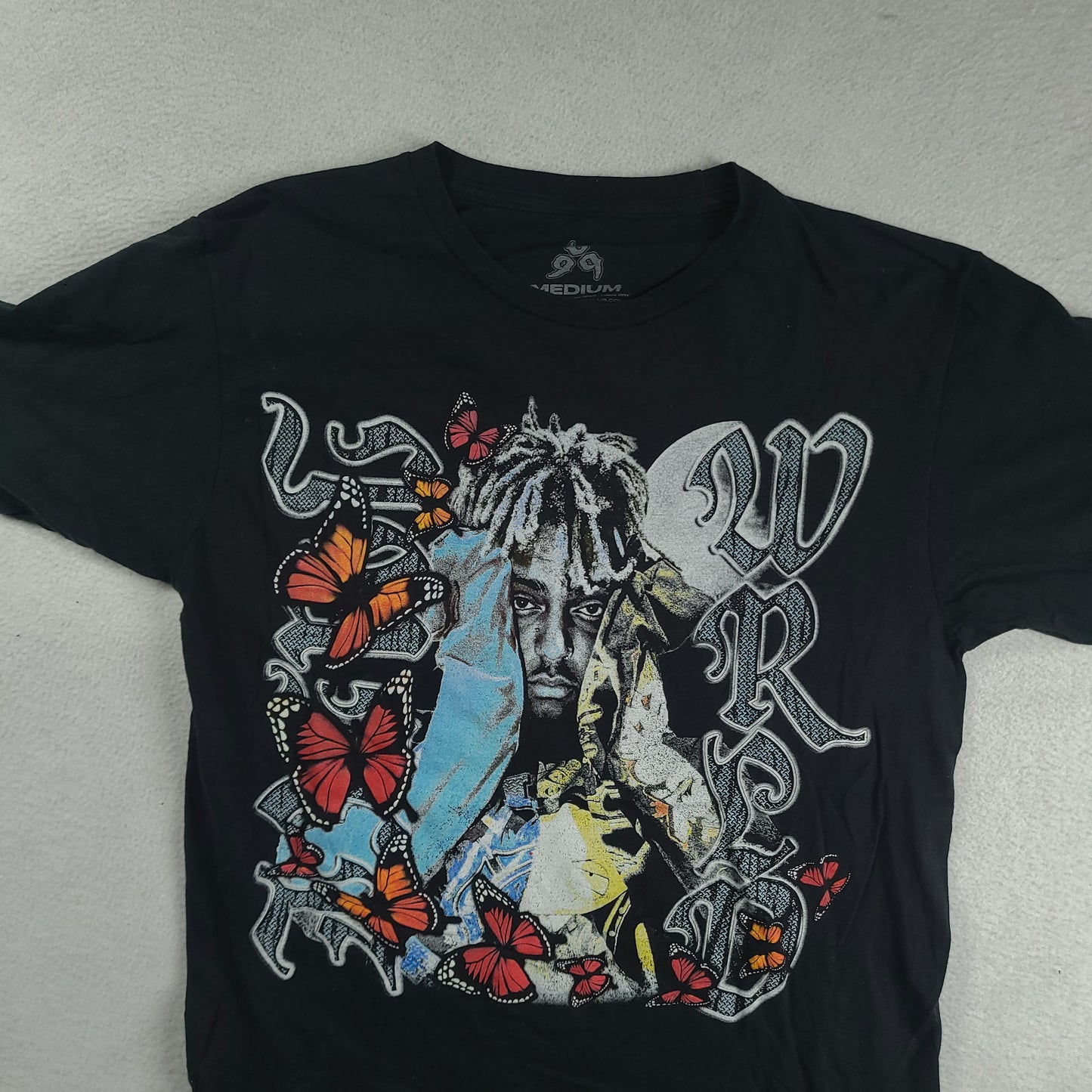 Juice Wrld Shirt 999 Black Short Sleeve Graphic Tee Size M
