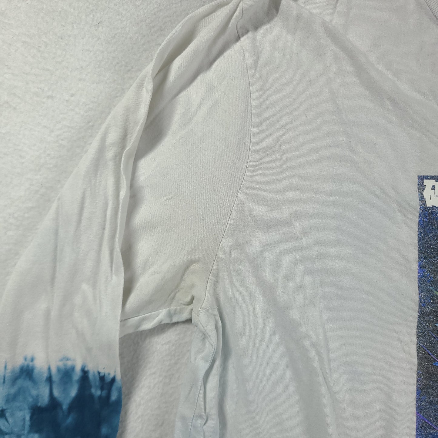 Godzilla x Huf Shirt Long Sleeve White Blue Graphic Tee Size L Cotton Adult