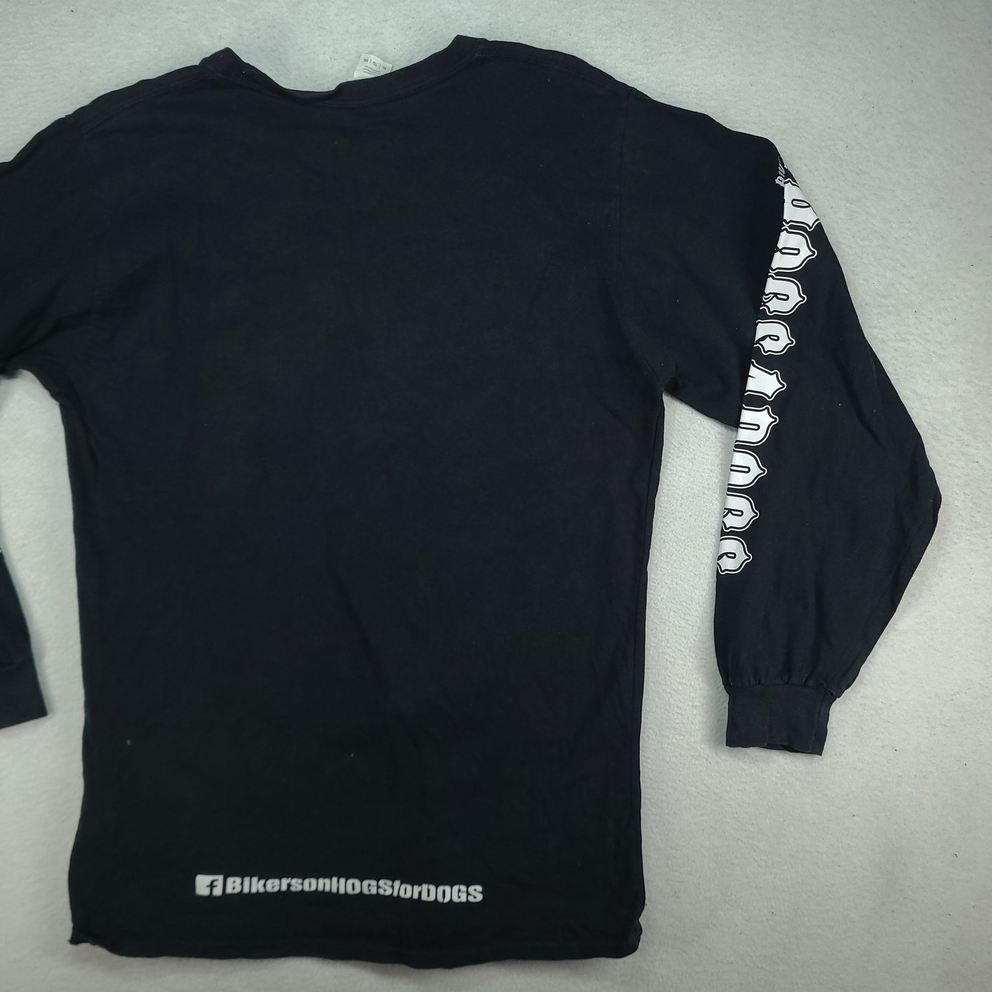Hogs Dogs Shirt Long Sleeve Black Graphic Tee Size XL Biker