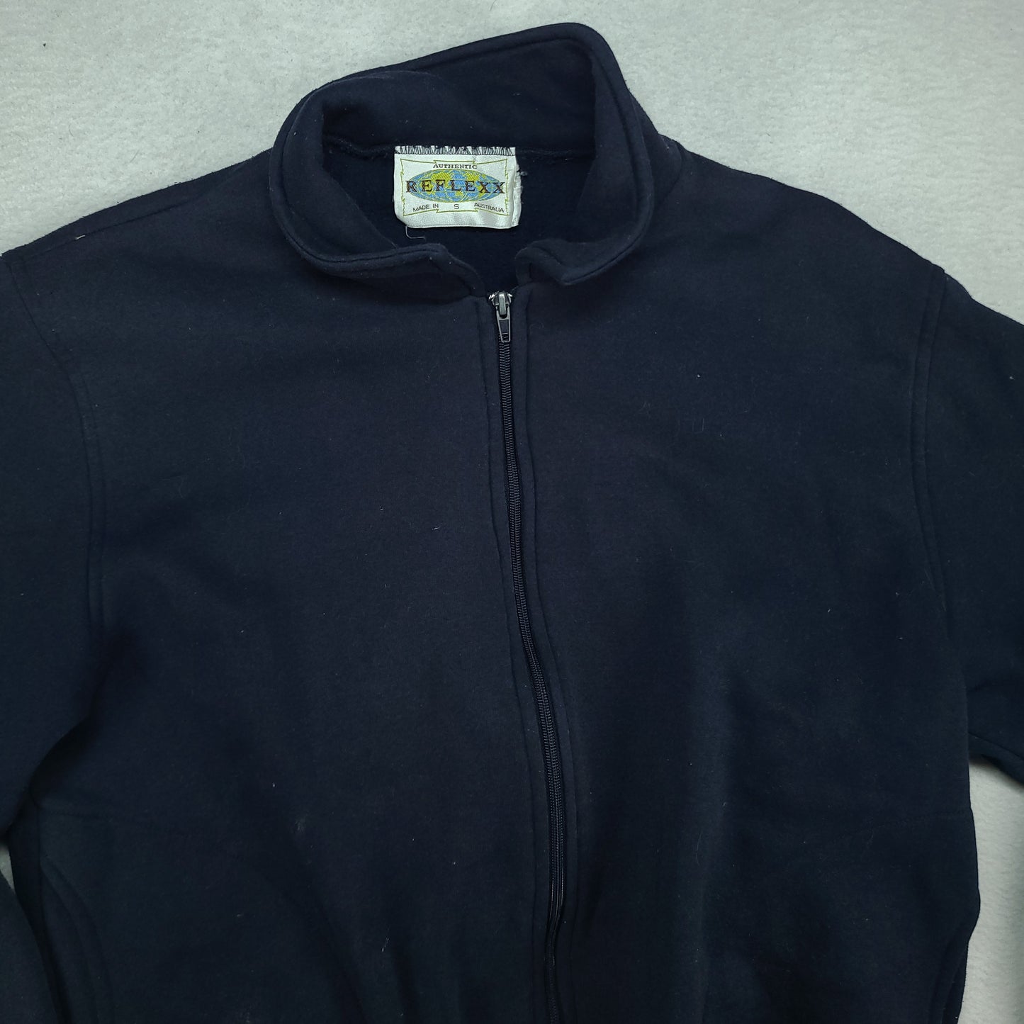 Vintage Reflexx Jumper Made in Australia Blue Pullover Qtr Zip Size S