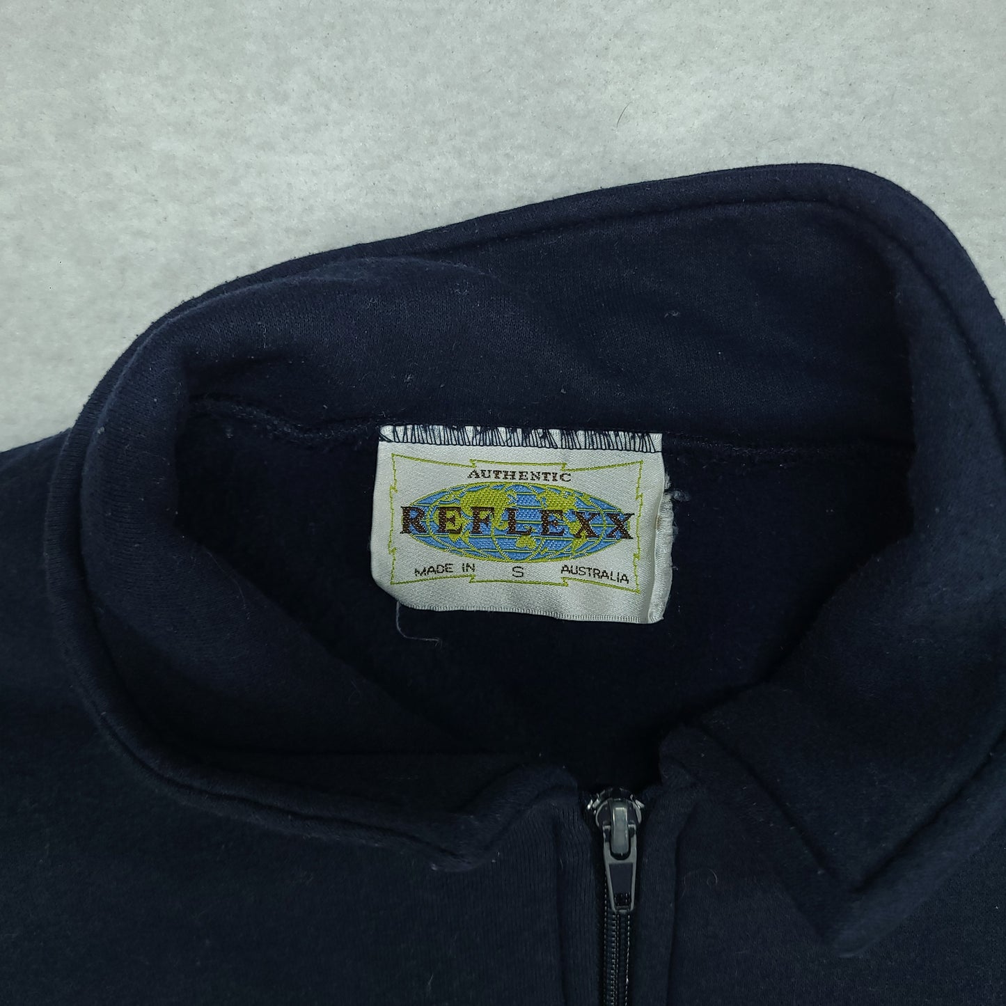 Vintage Reflexx Jumper Made in Australia Blue Pullover Qtr Zip Size S
