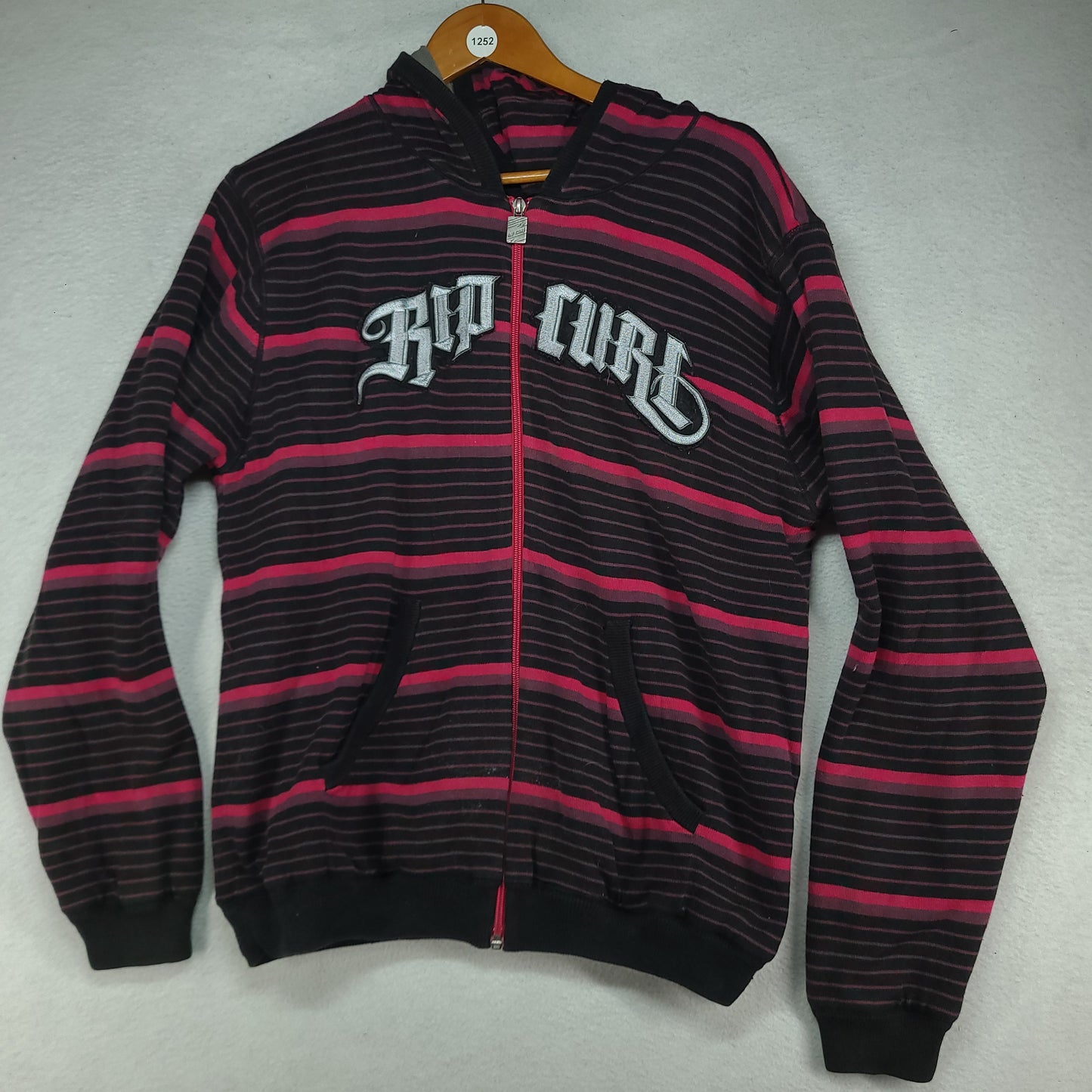 Rip Curl Hoodie Full Zip Y2K Red Black Size M Adult Cotton