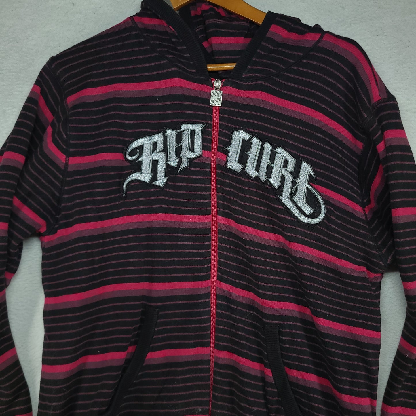 Rip Curl Hoodie Full Zip Y2K Red Black Size M Adult Cotton