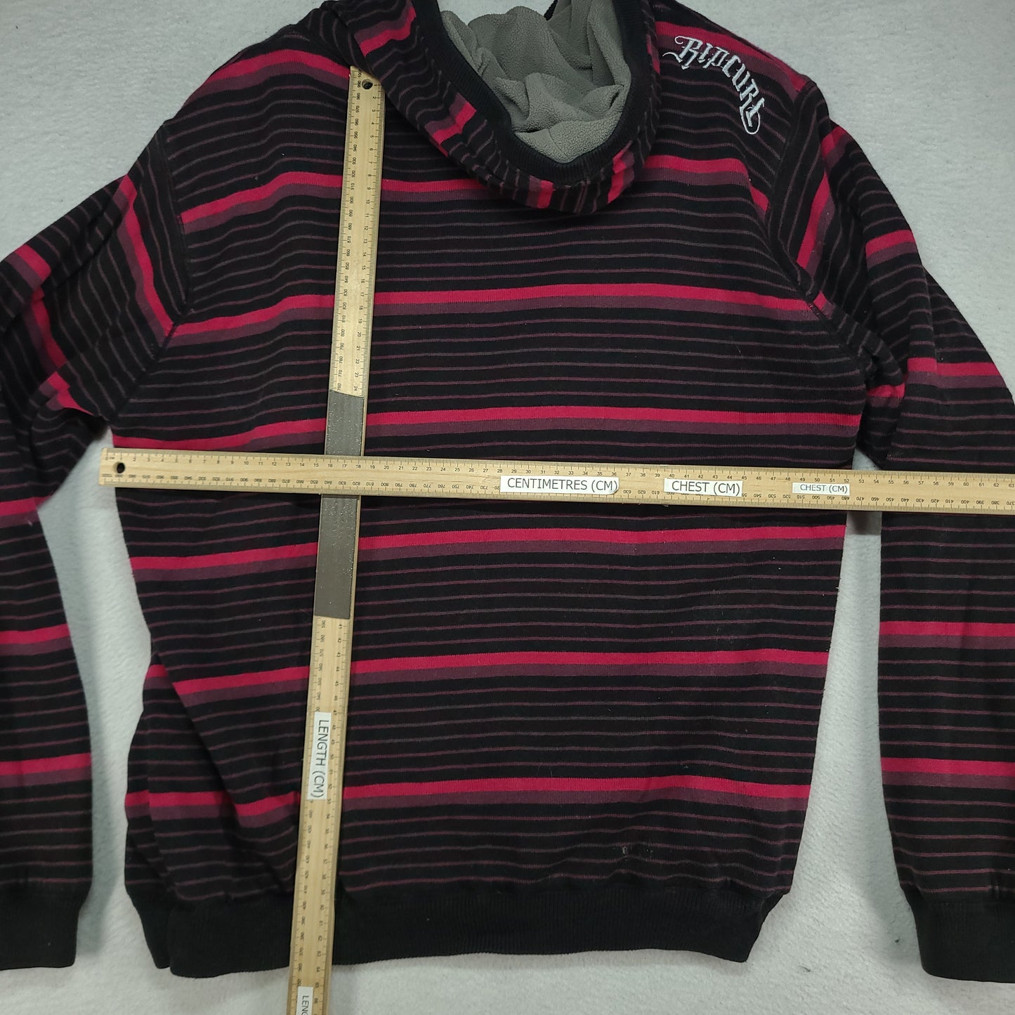 Rip Curl Hoodie Full Zip Y2K Red Black Size M Adult Cotton