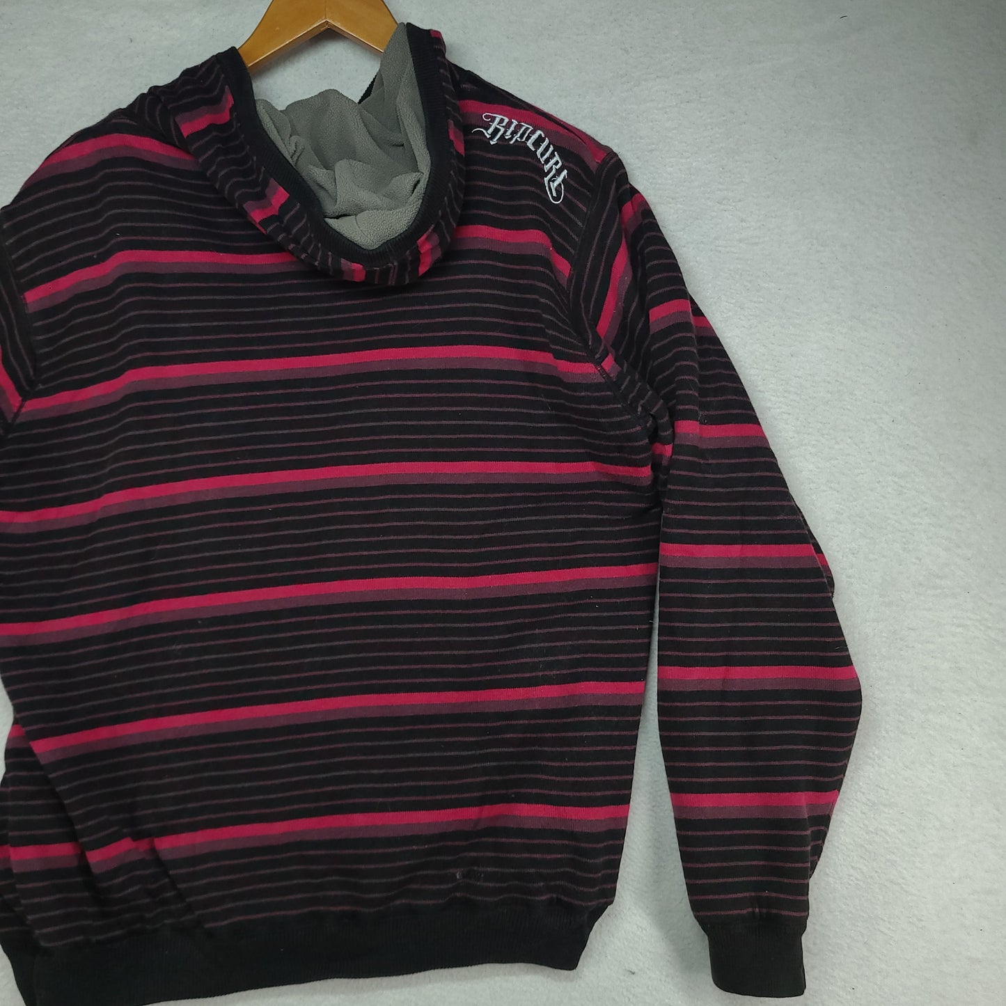 Rip Curl Hoodie Full Zip Y2K Red Black Size M Adult Cotton