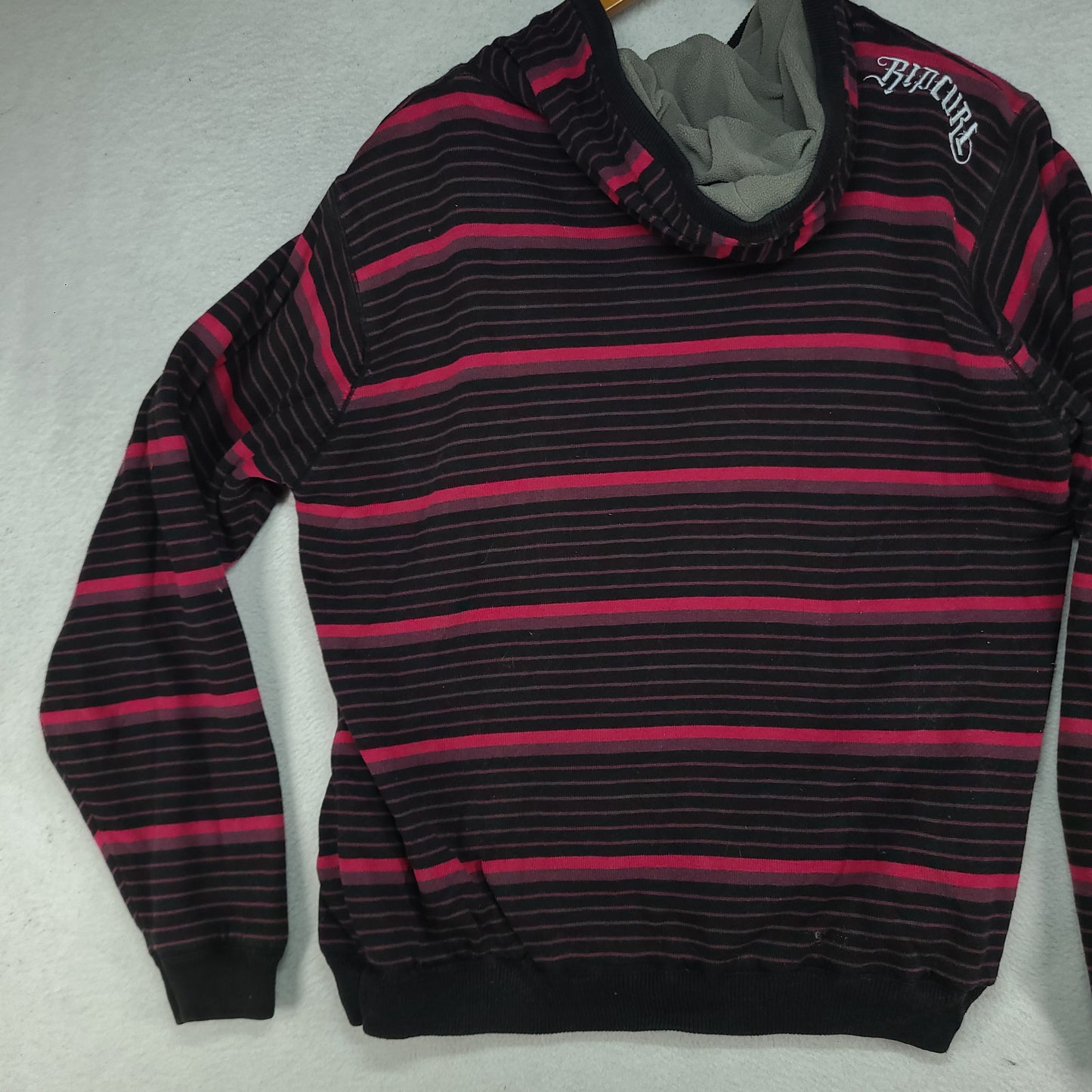 Rip Curl Hoodie Full Zip Y2K Red Black Size M Adult Cotton