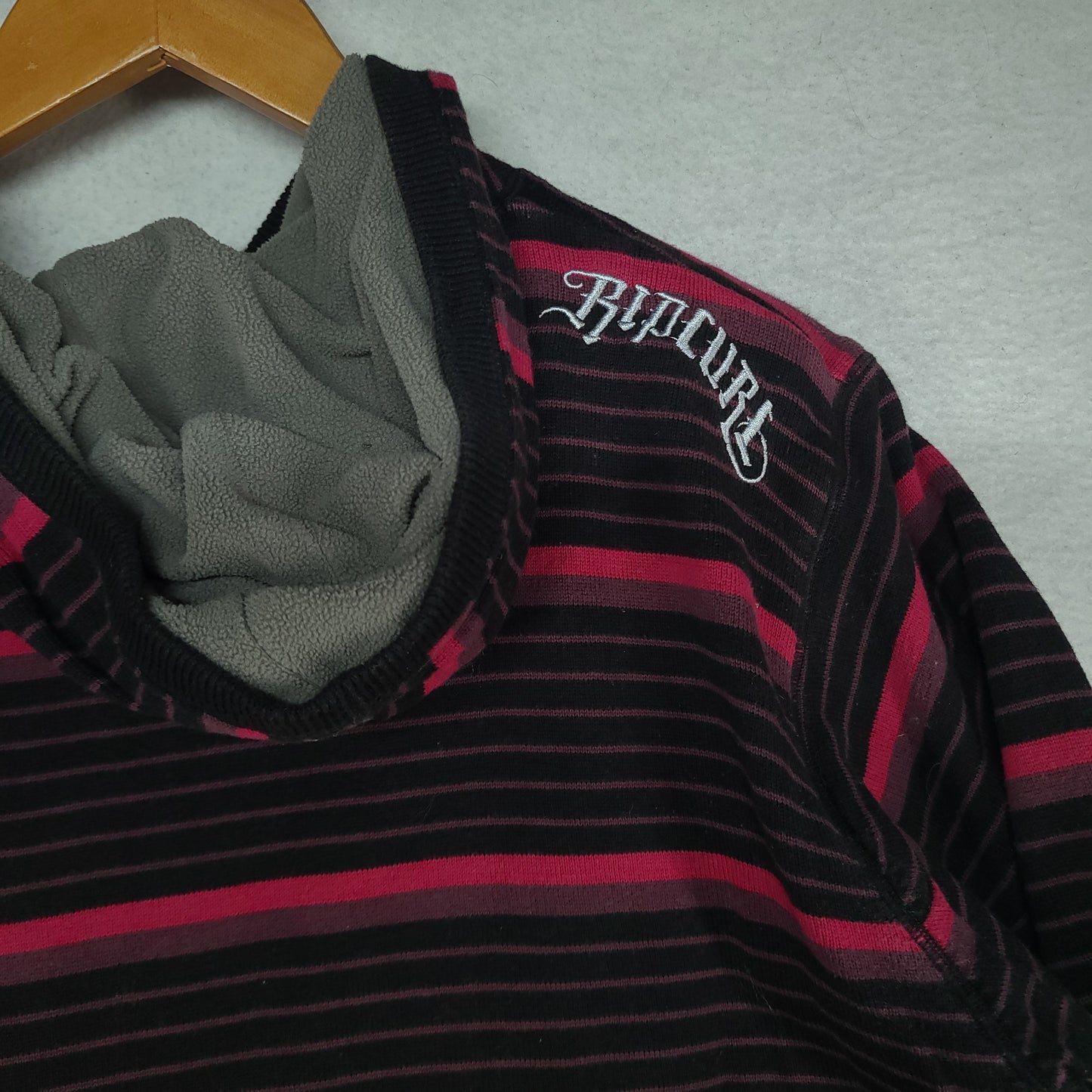 Rip Curl Hoodie Full Zip Y2K Red Black Size M Adult Cotton