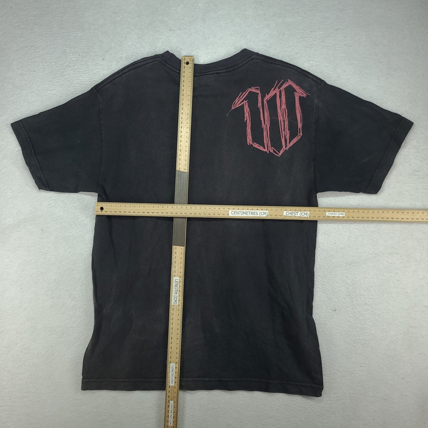 We All Ride Shirt Y2K Size M Made in USA Motorcross MX Black White Spellout All Over Print Adult